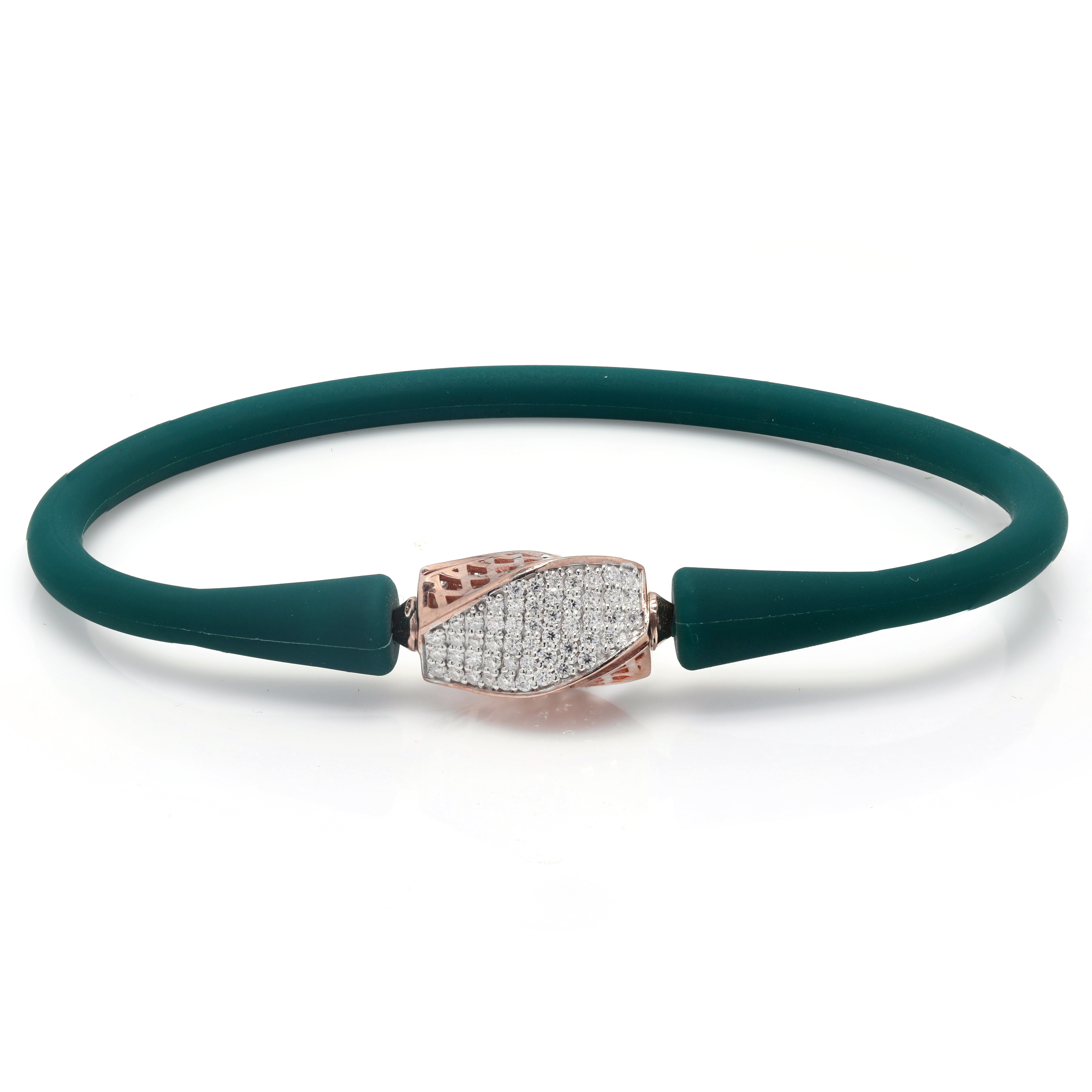 925 Sterling Silver Barrel Charm Moissanite bracelet for him