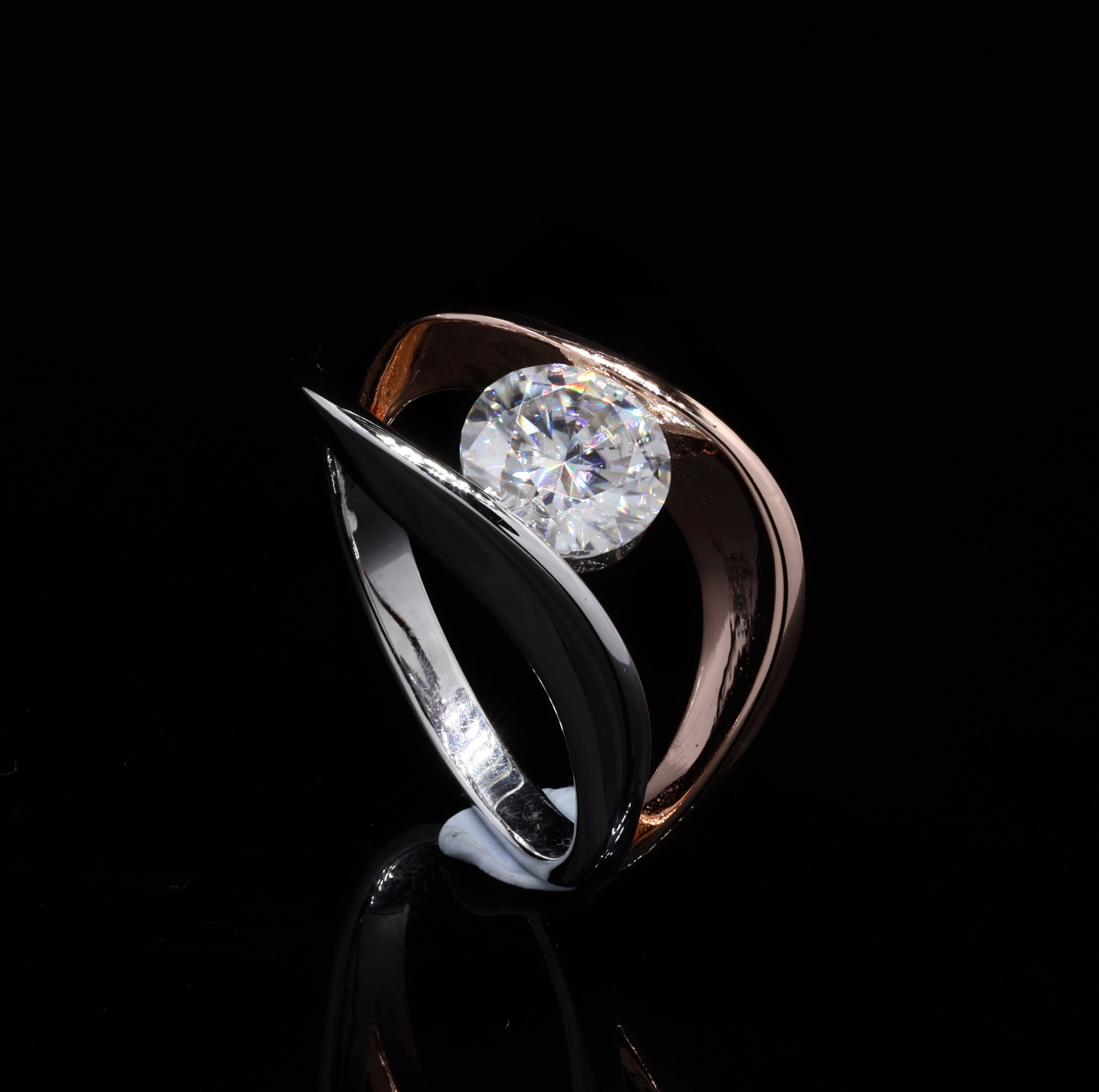 Moissanite Semi Mount Ring for him in Silver