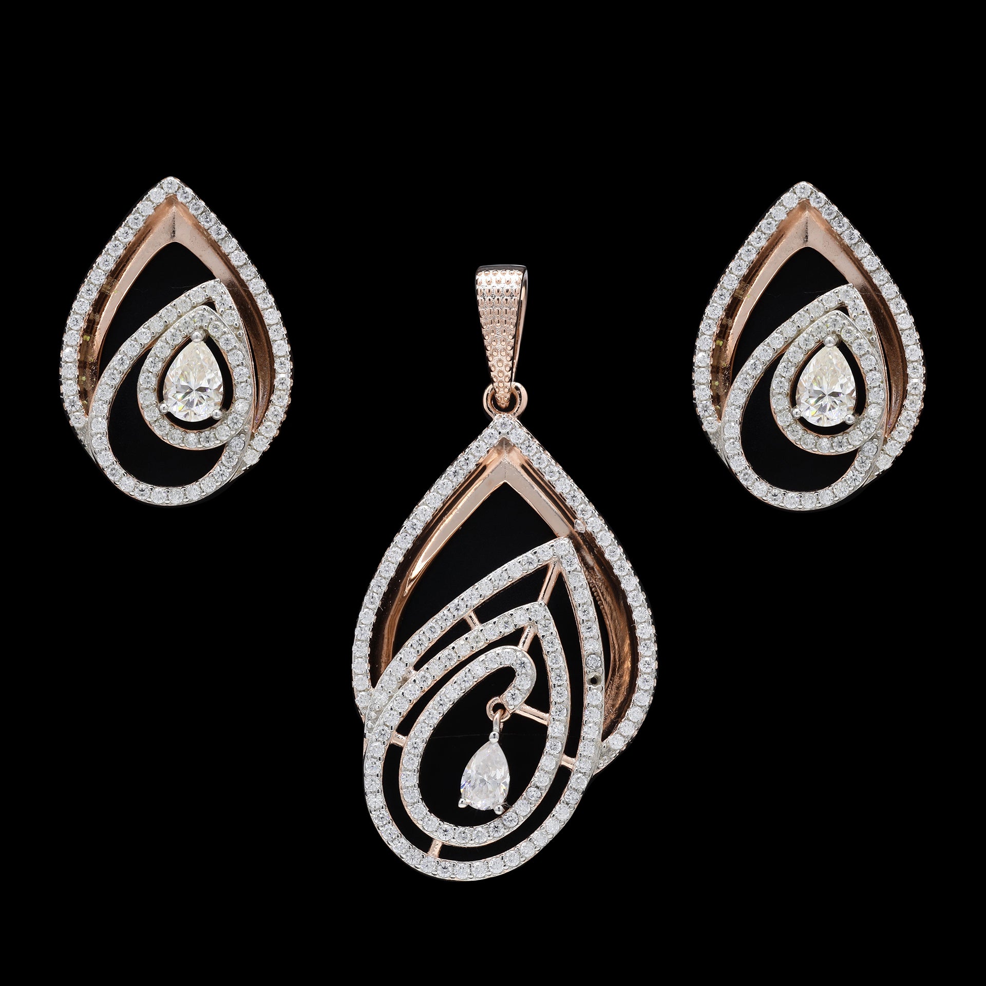 925 Silver Moissanite Solitaire Pendant Set for Brides & Festive Wear