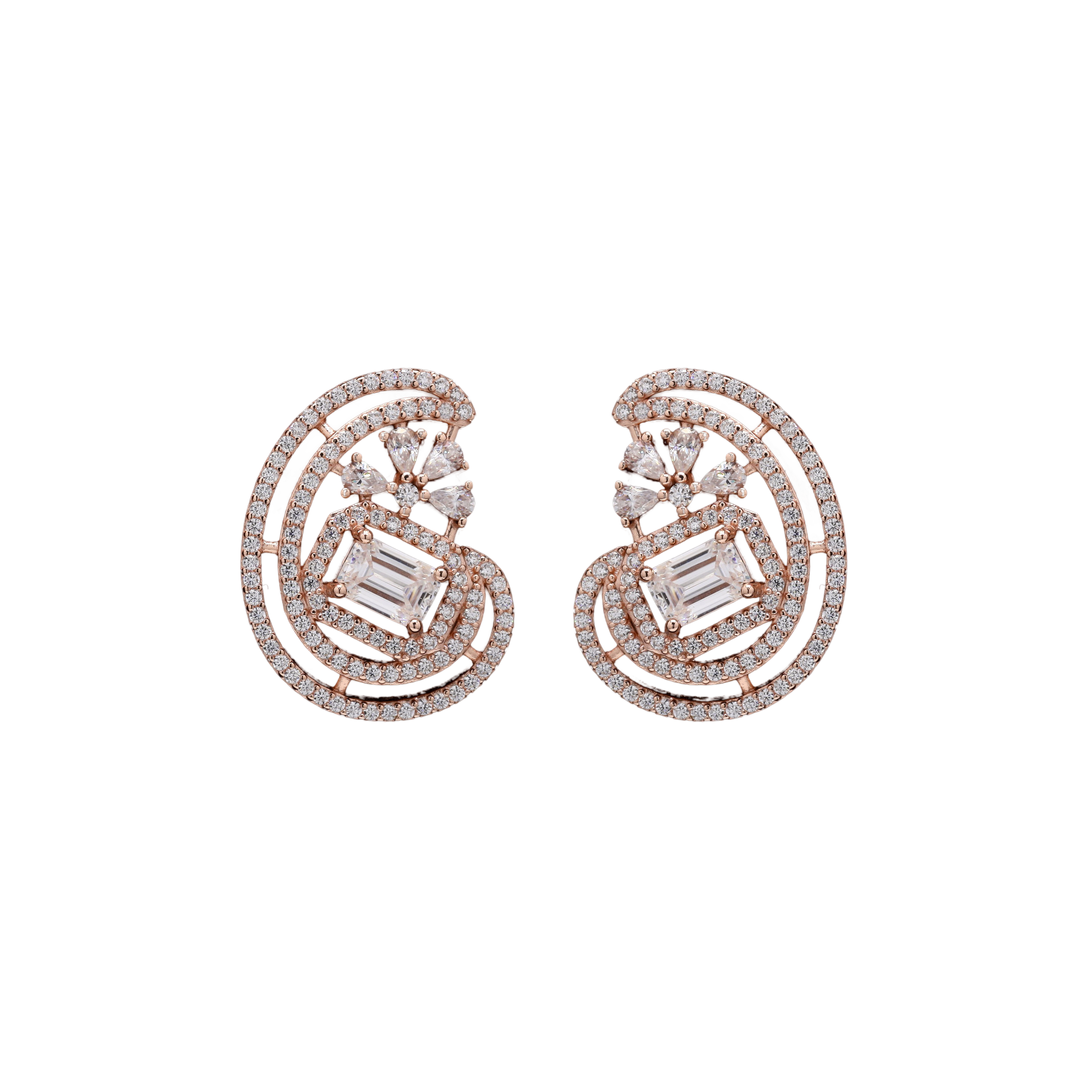 Rose Gold Moissanite Earring