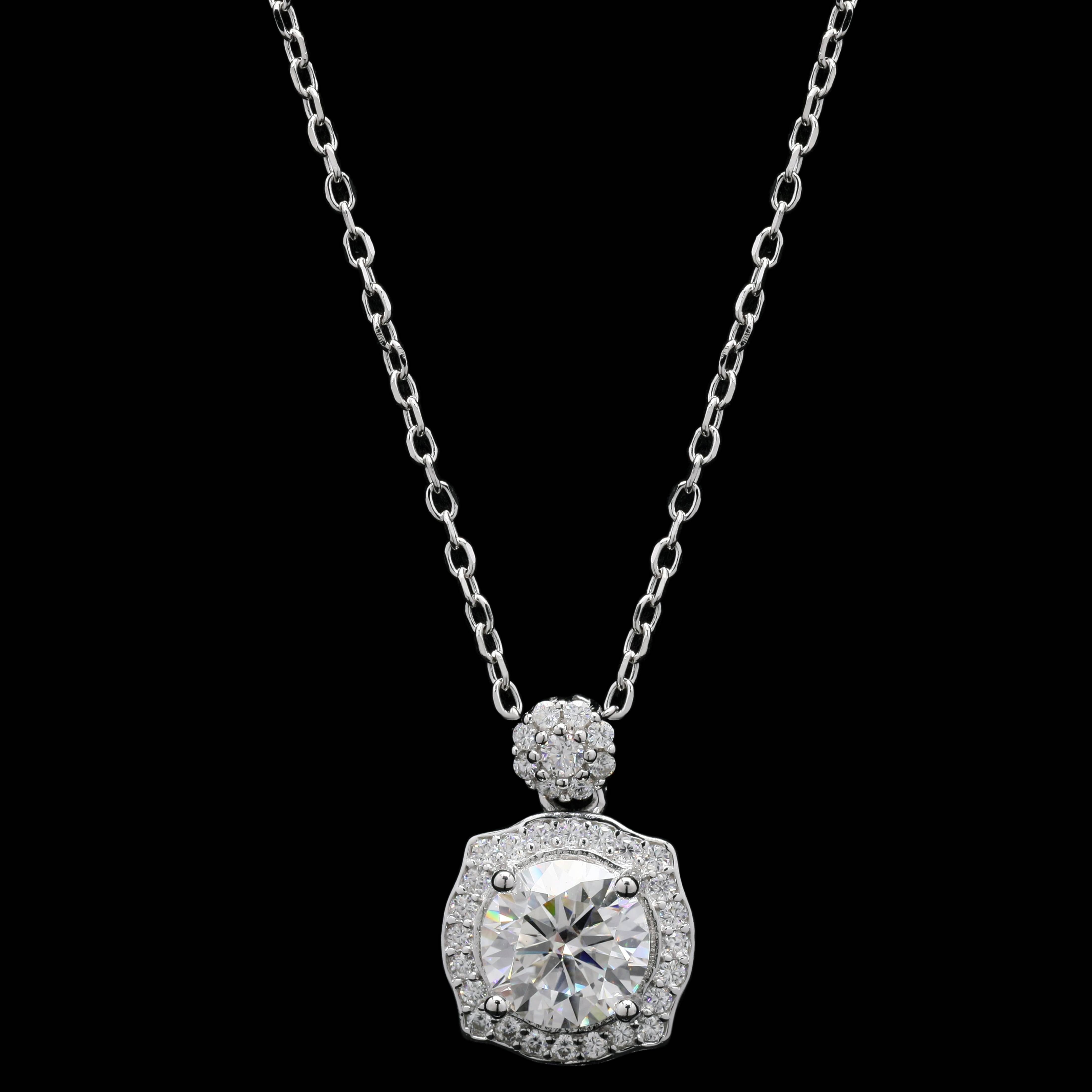 Blossom Bliss Moissanite Pendant in Sterling Silver