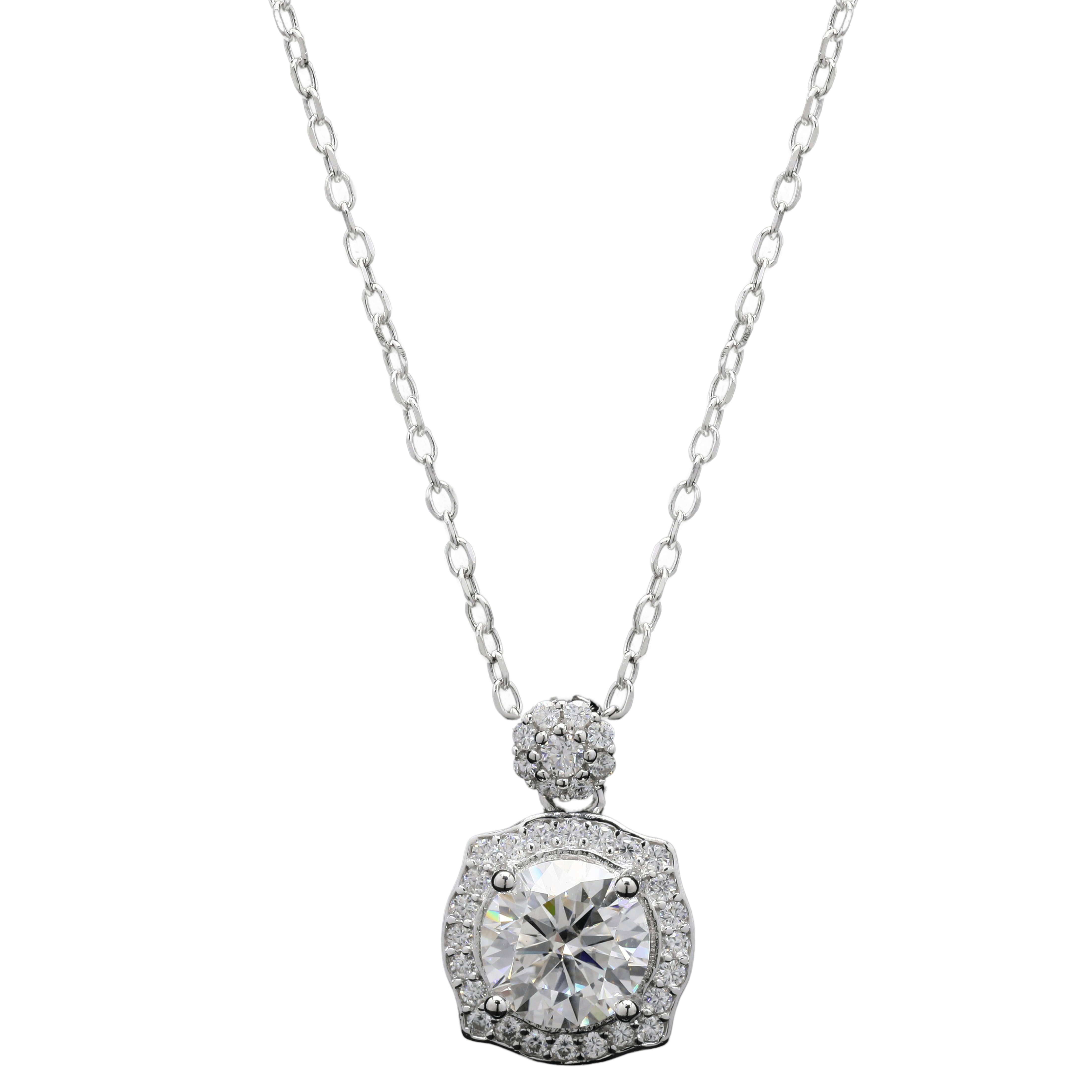 Blossom Bliss Moissanite Pendant in Sterling Silver
