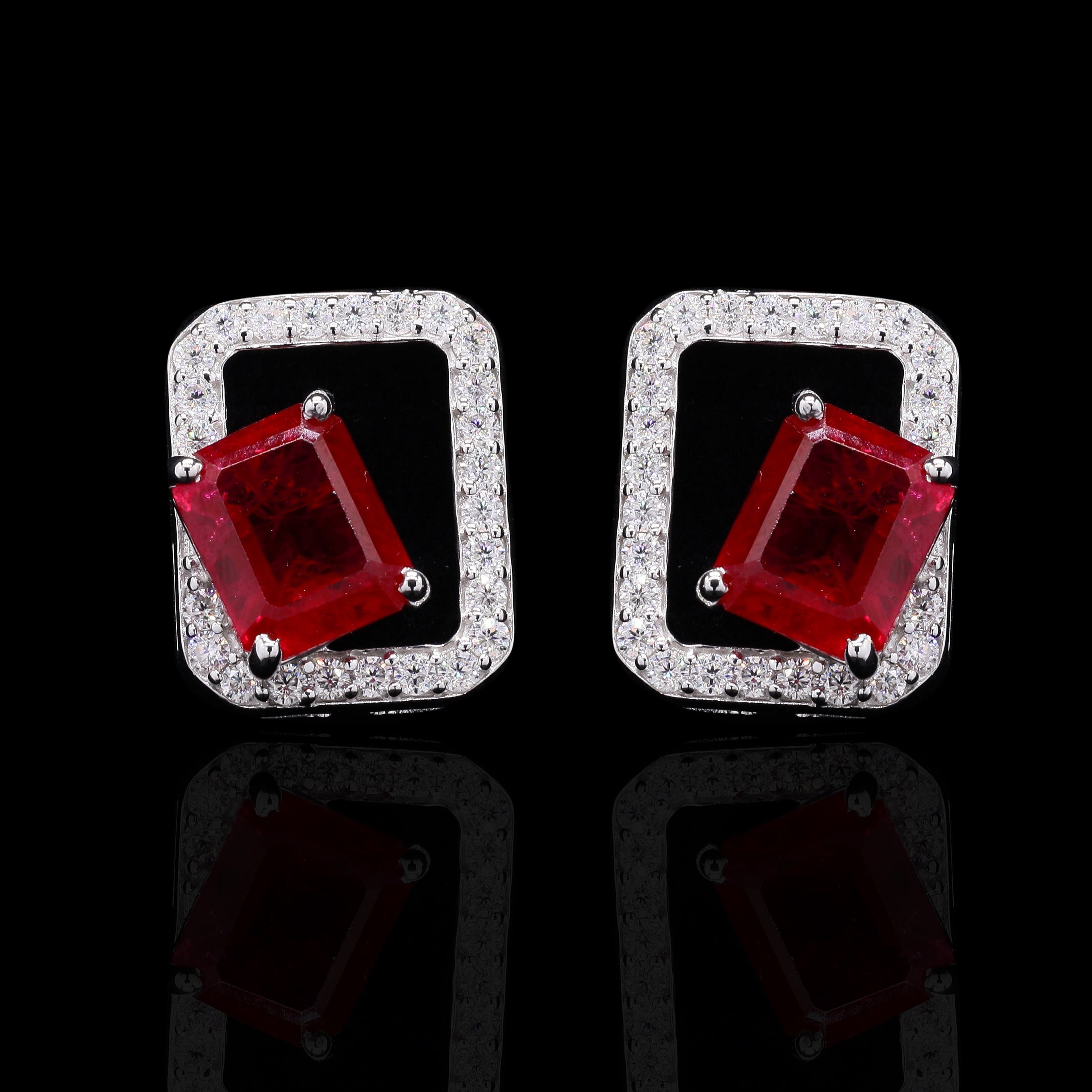 Minimalist Lab-Grown Gemstone Studs Earrings for Women