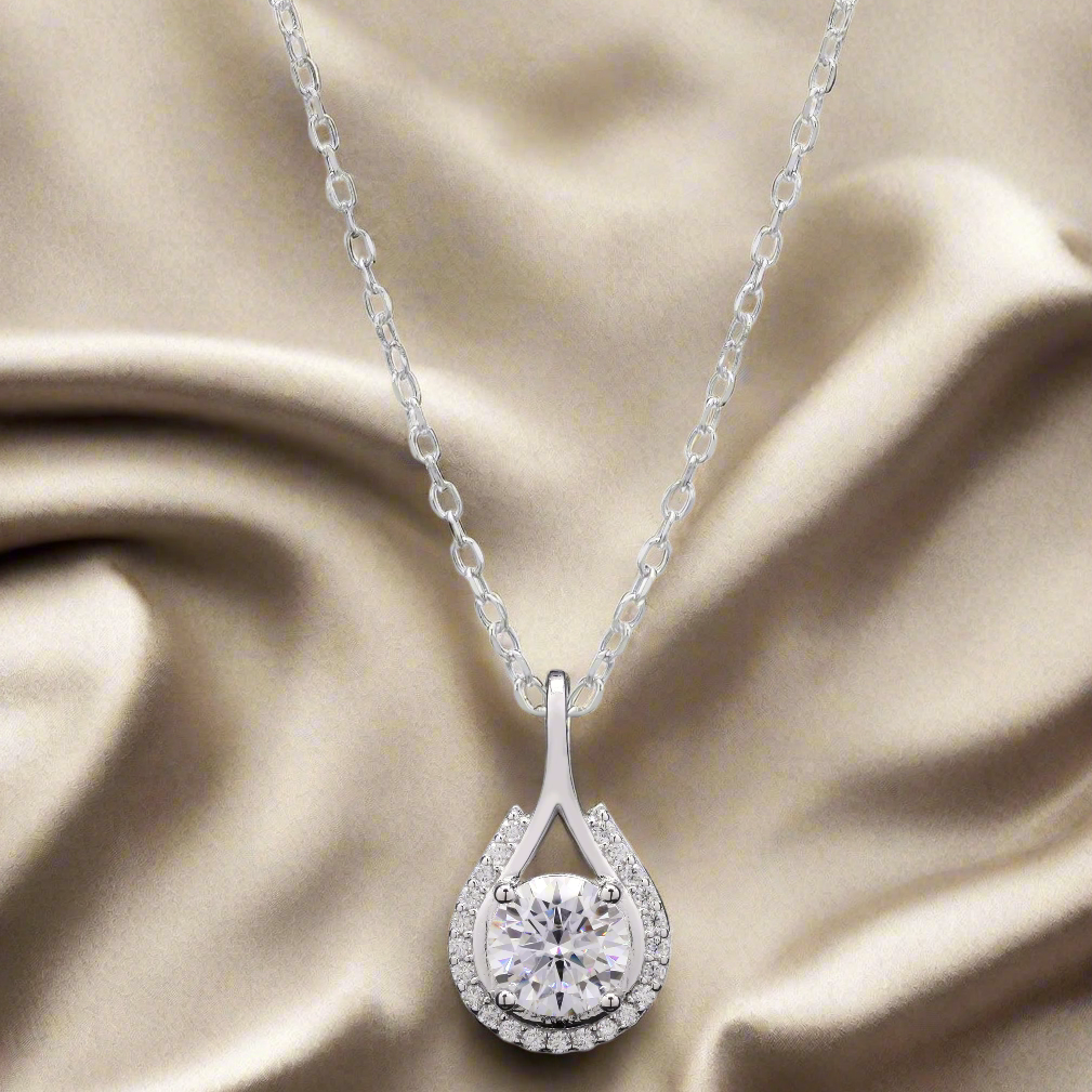 Dazzling Moissanite Pendant in Silver