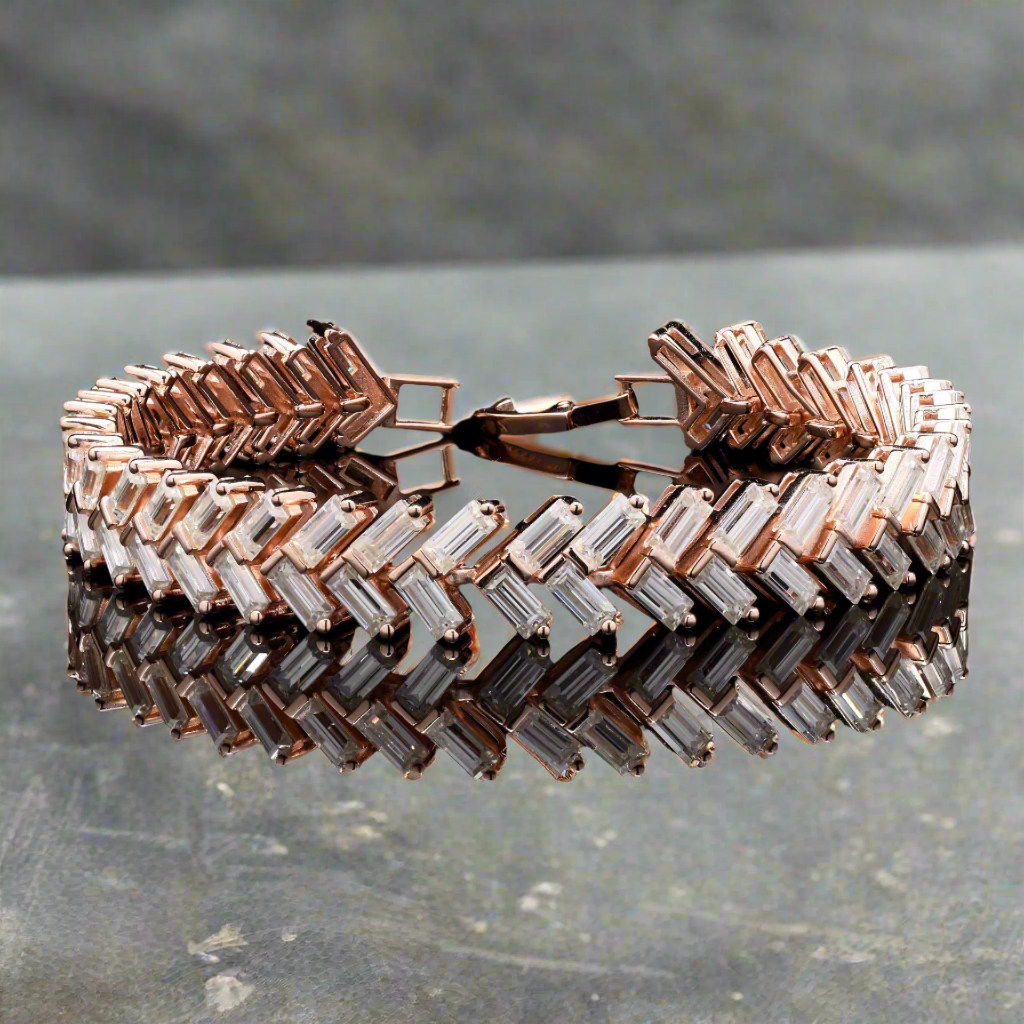 Zipper Tennis Bracelet in Moissanite with Silver