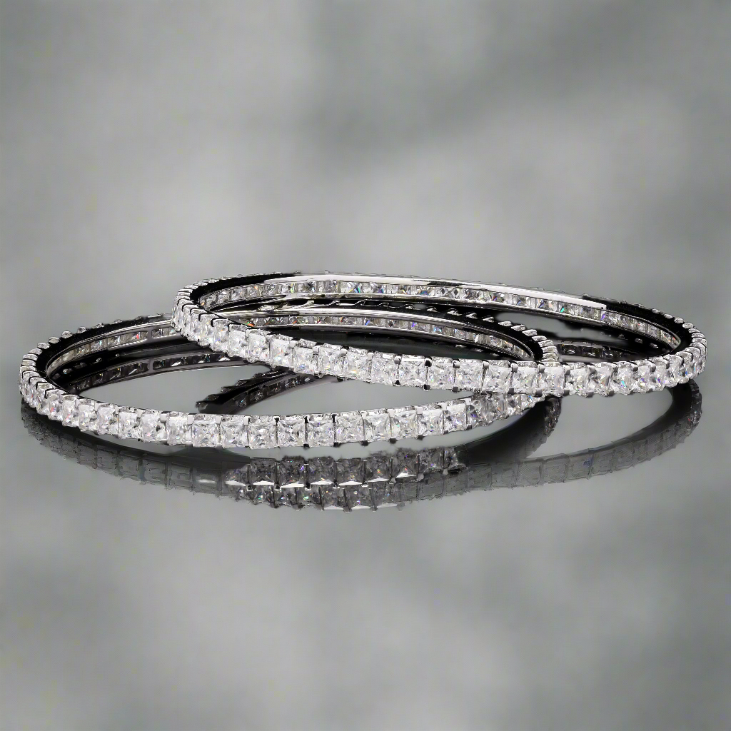 Sterling Silver Moissanite Bangles