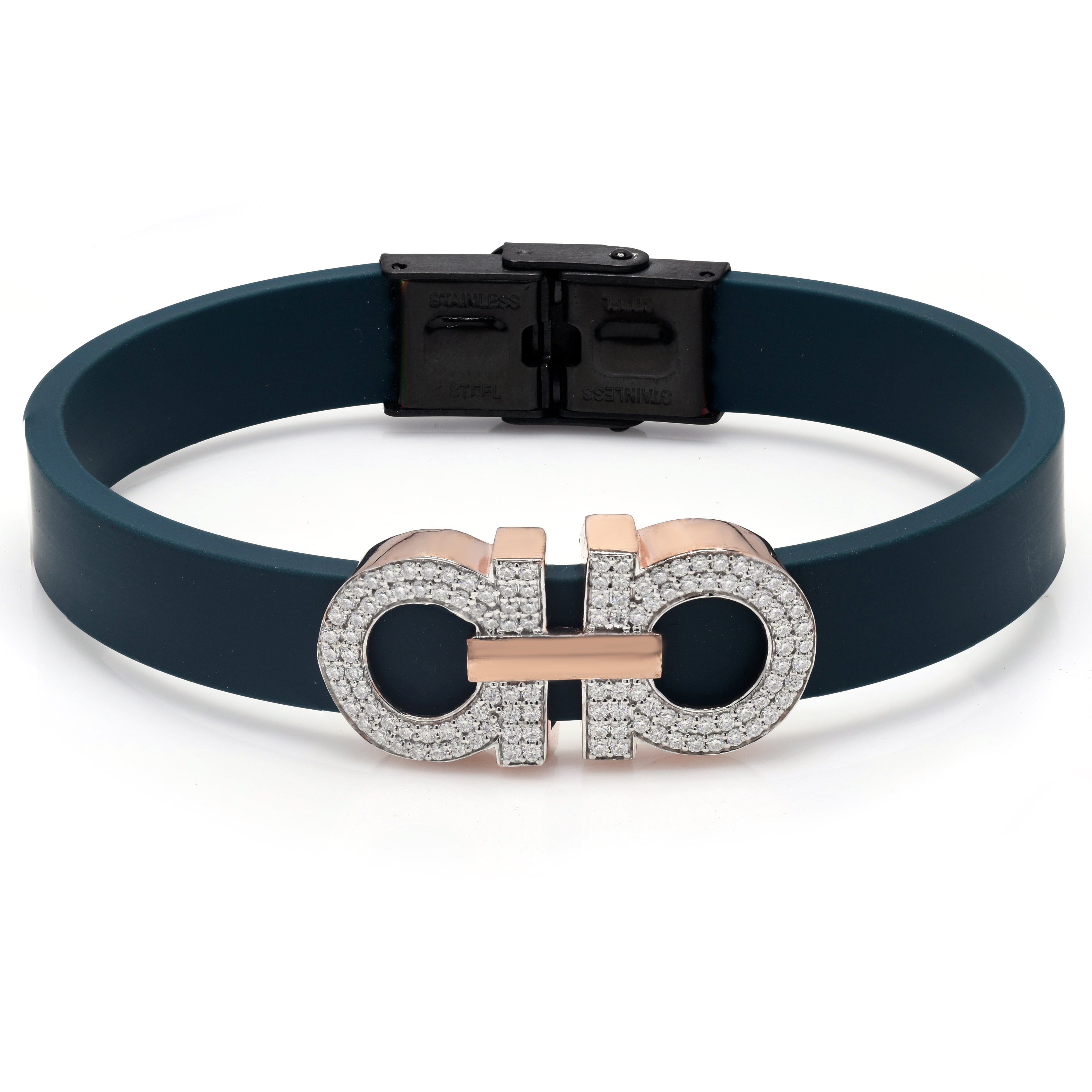 925 Silver Ferragamo Gancini bracelet for him