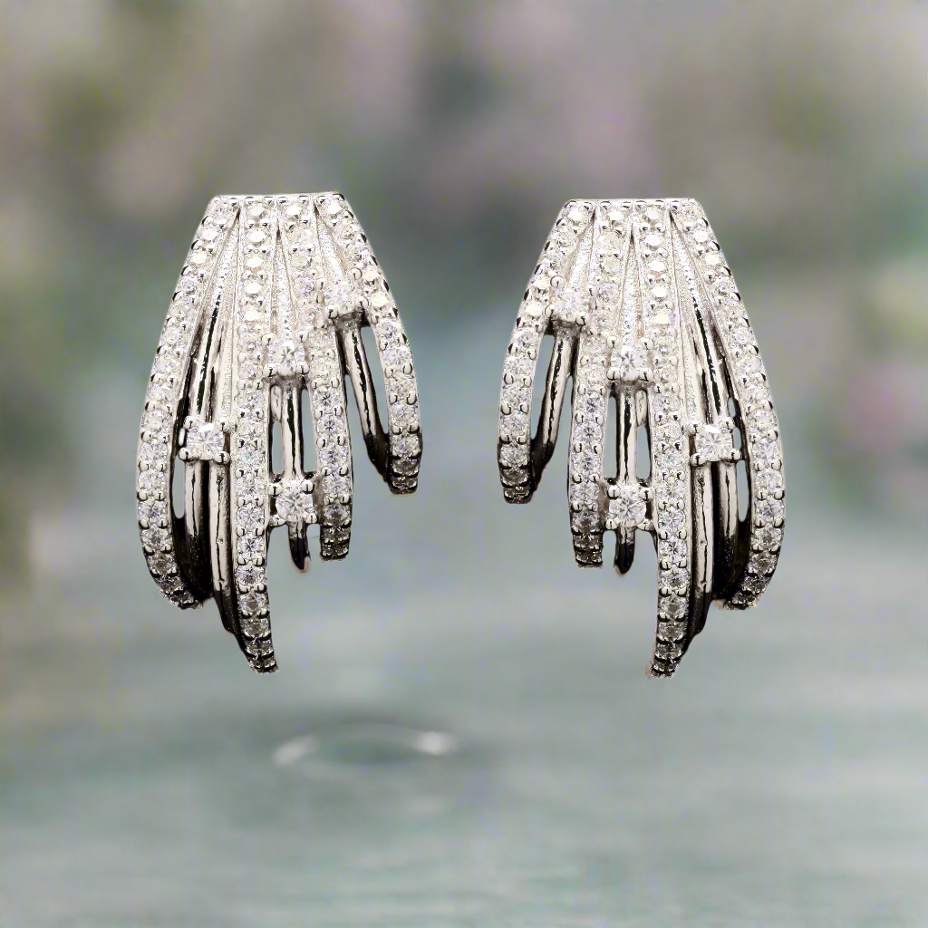 Luminique Starlight Moissanite with Silver Earrings