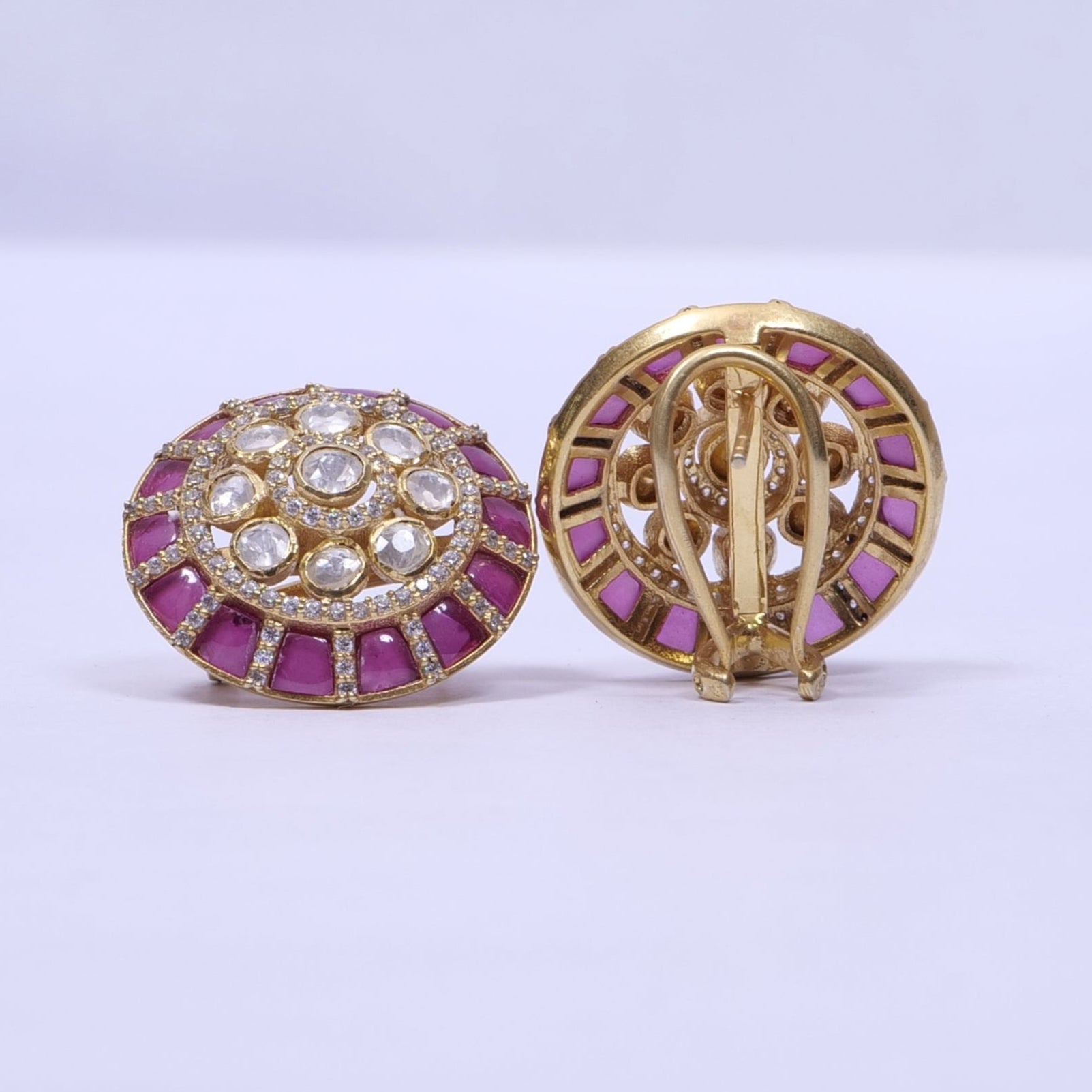 Beautiful Polki Studs Earring Kundan