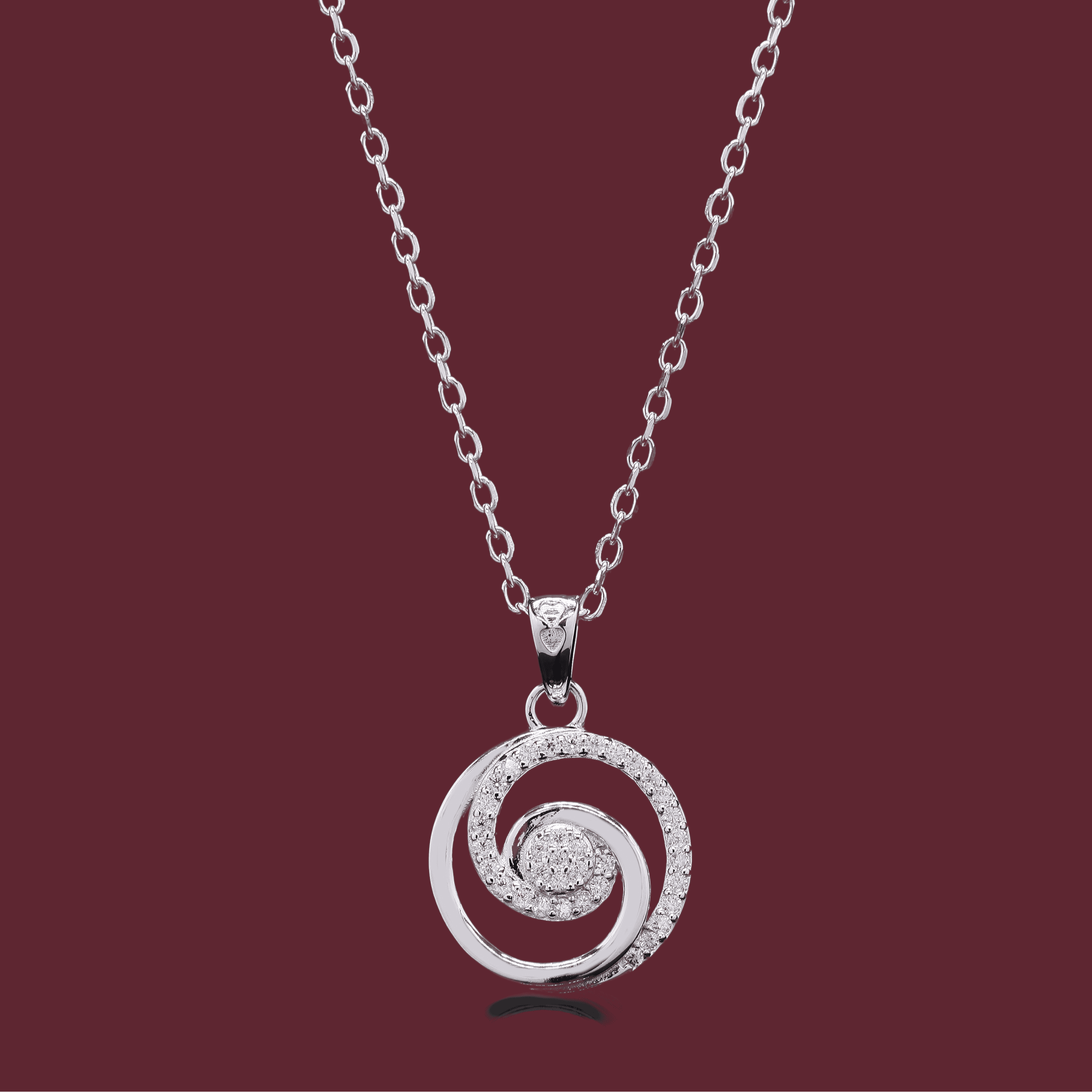 Round Twist Moissanite Pendant in Silver