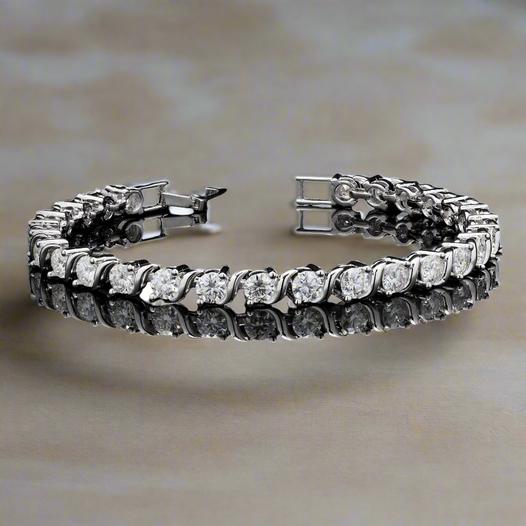 Eternity Moissanite Bracelet in 925 Silver with Moissanite Diamond