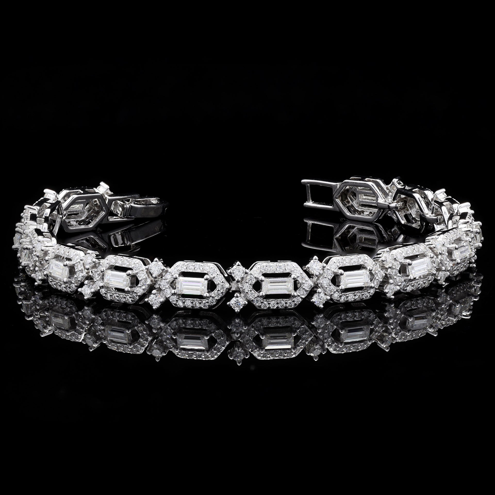 Vintage Luxe Moissanite Bracelet in 925 Silver for Women