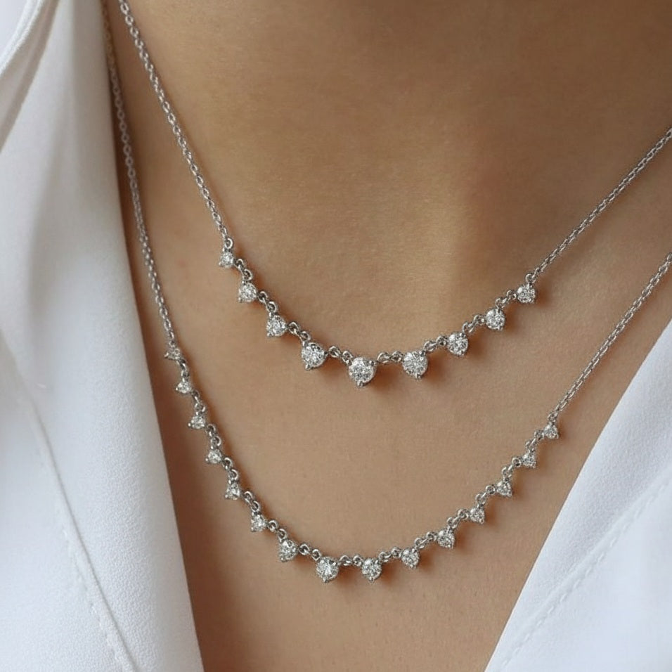 Sterling silver Moissanite Chain Pendant | Perfect for Daily wear and Office wear
