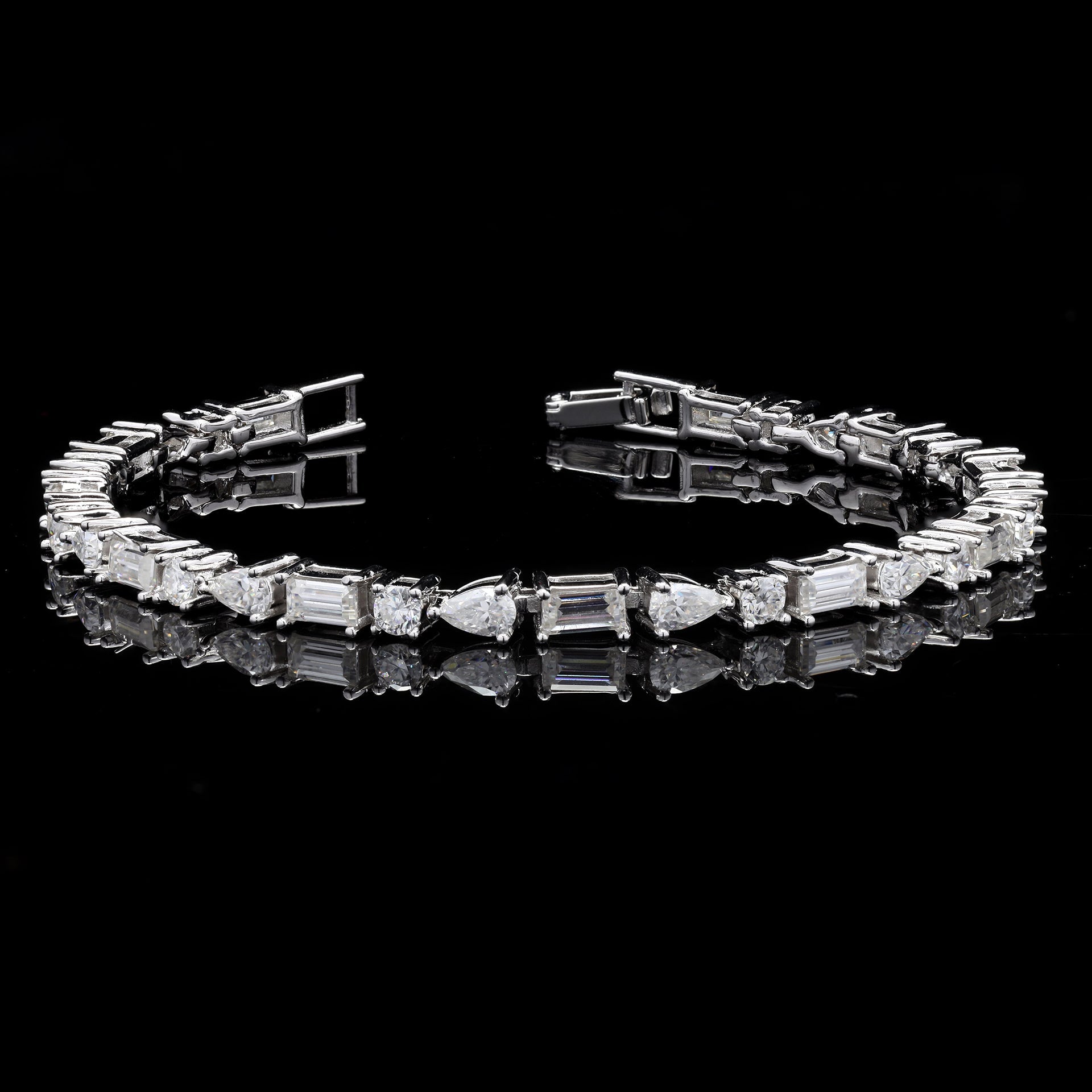 Asymmetrical Eternity Moissanite Bracelet