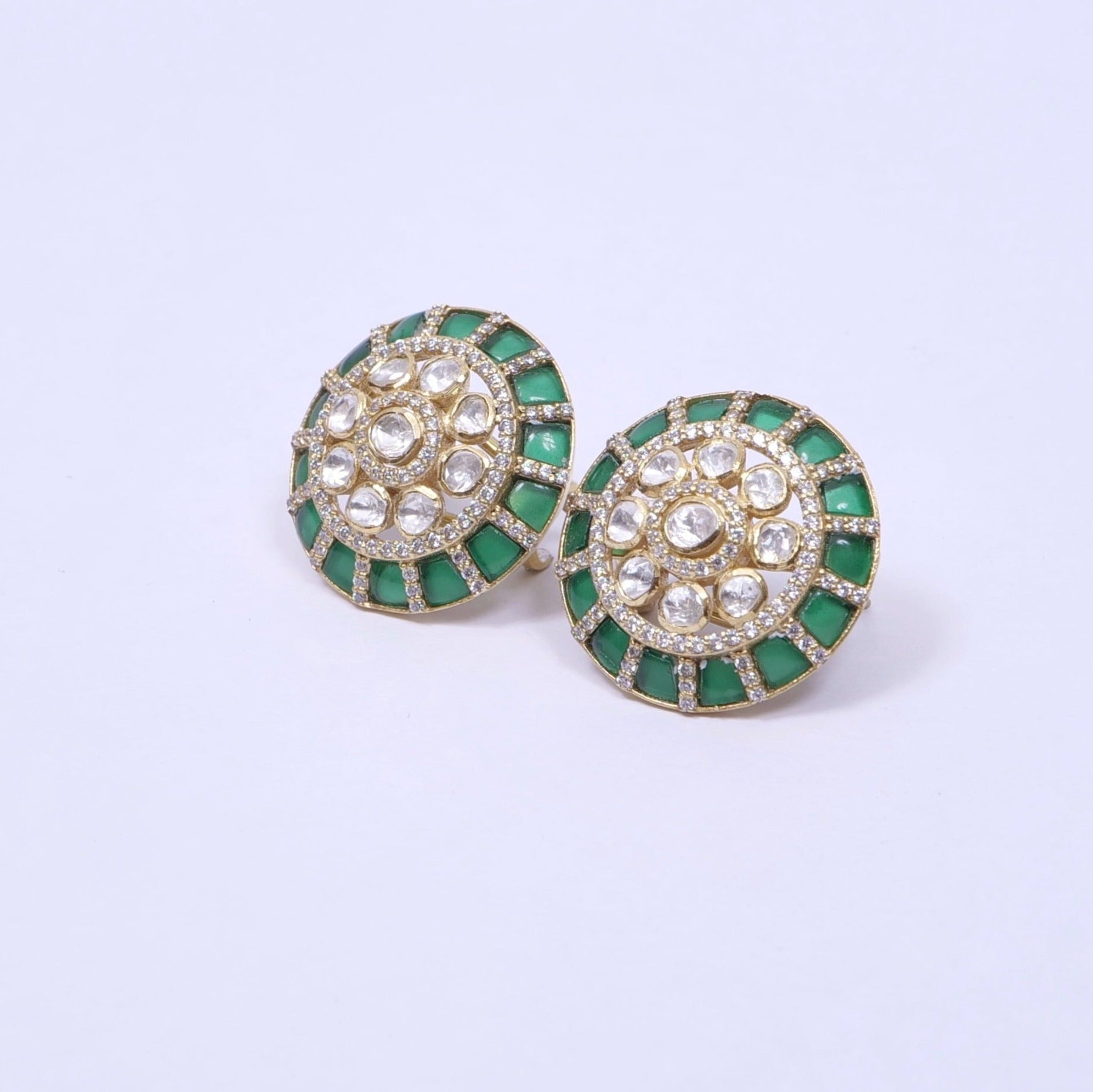 Beautiful Polki Studs Earring Kundan