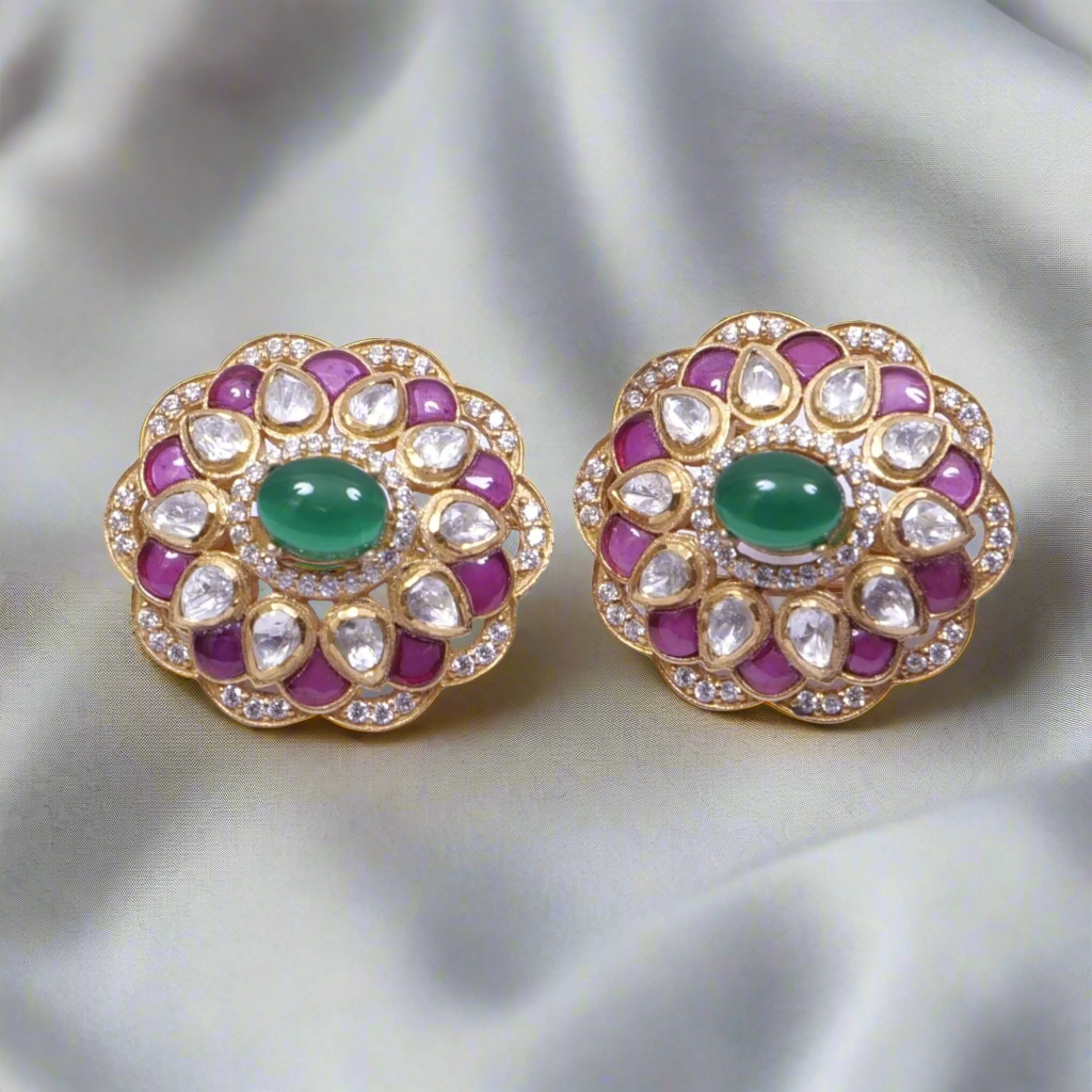 Green and Red studs Earrings