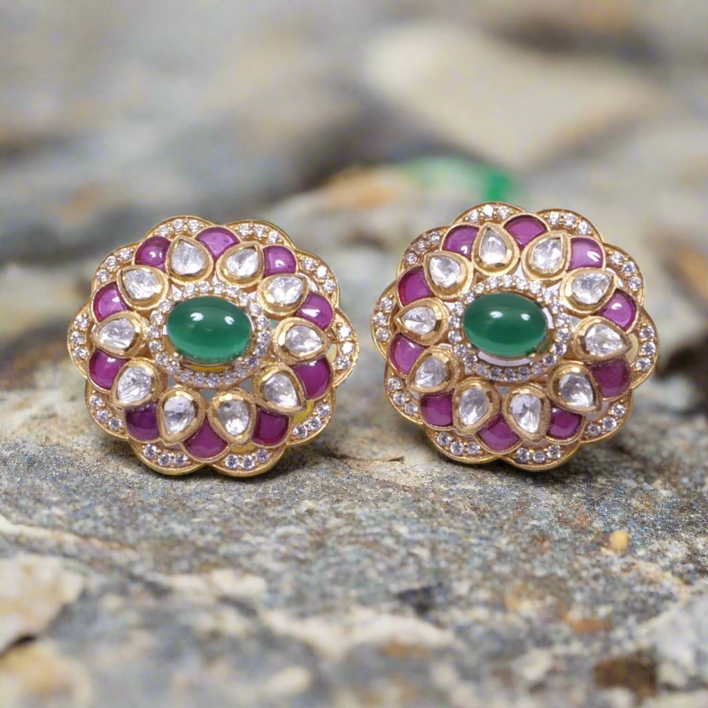 Green and Red studs Earrings