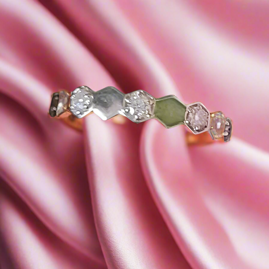 Pure Glow ring Band in Sterling Silver with Moissanite