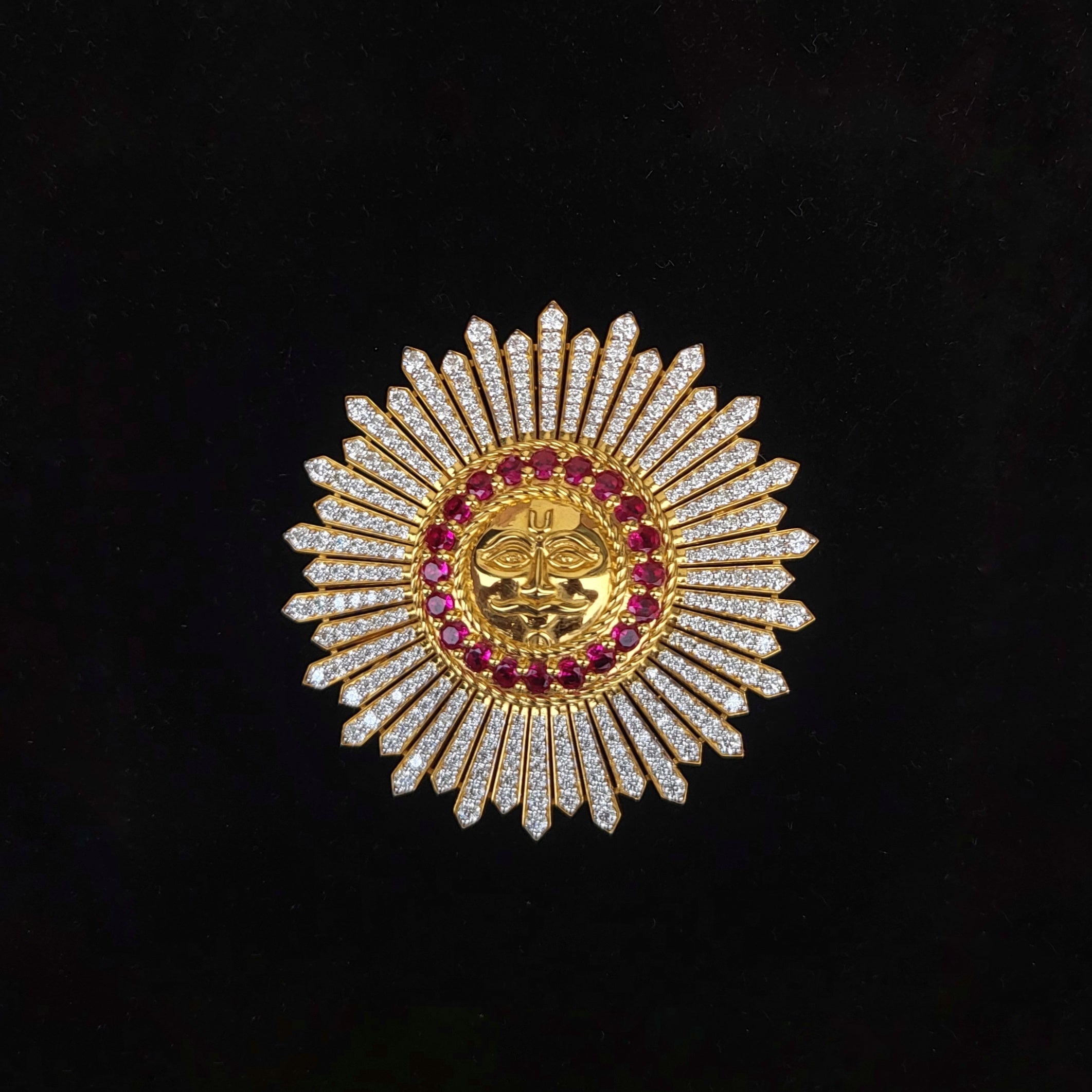Heritage Sun Moissanite Brooch Inspired by Padmanabh Singh — Jaipur Royal Edit