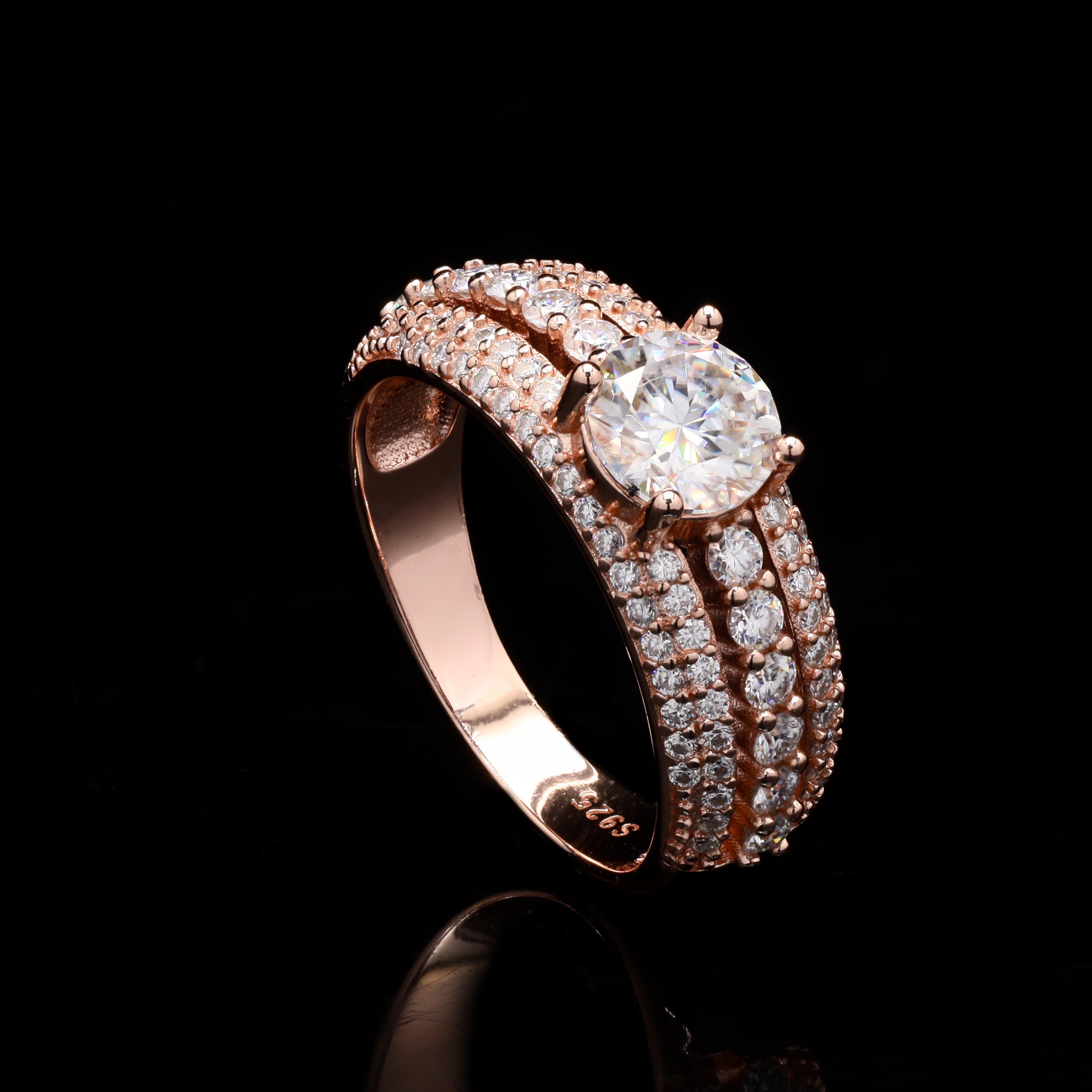 Brilliance Band Silver Moissanite Ring