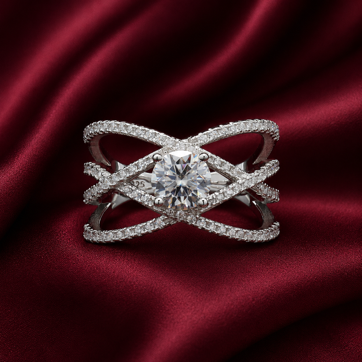 Star Eternity Band in Sterling Silver in Moissanite| 925 Silver