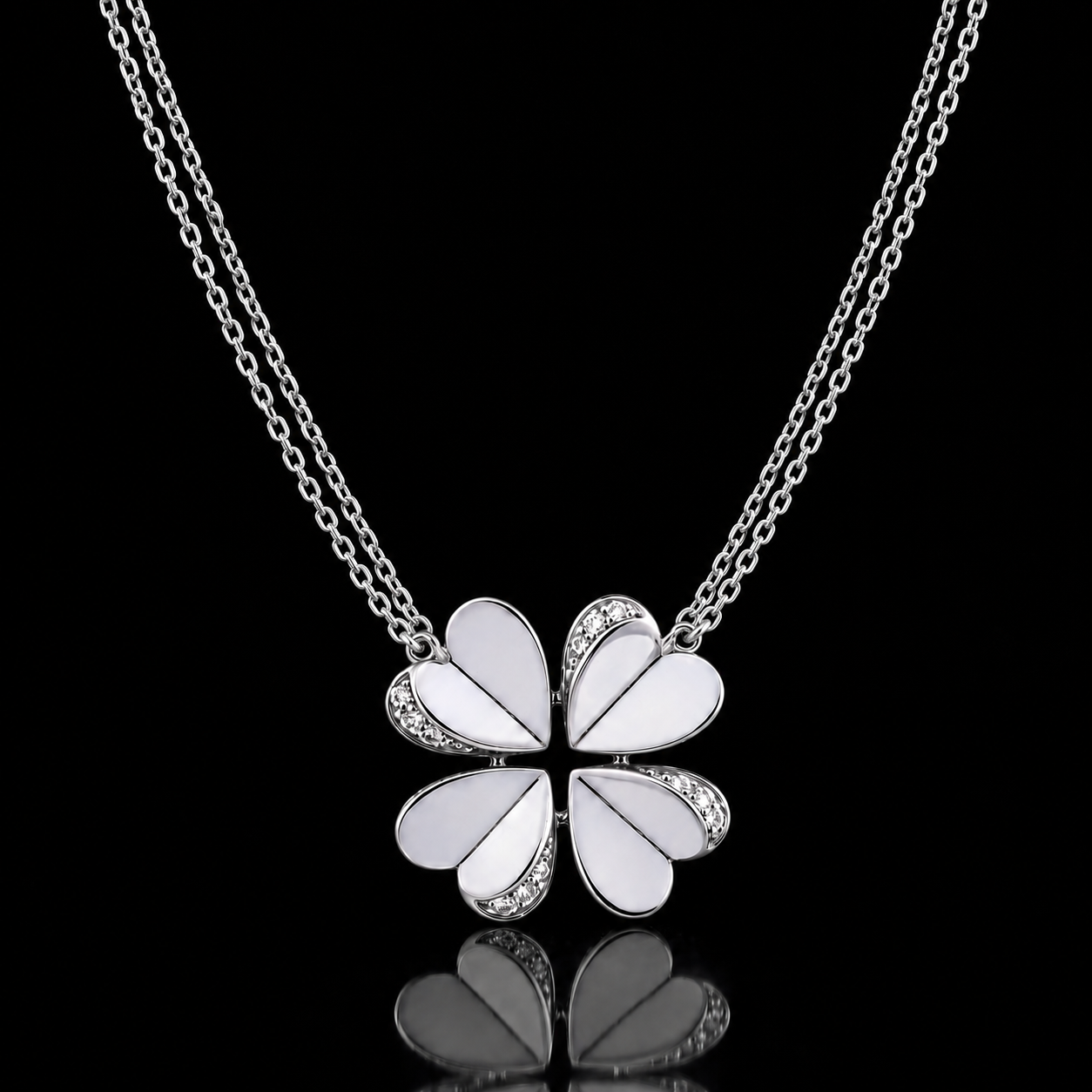Flower pattern Moissanite Pendant in Sterling SIlver