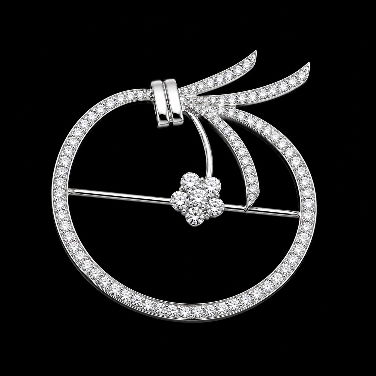 Elegant Apple Design Moissanite Brooch Pin for Men’s Suit or Kurta