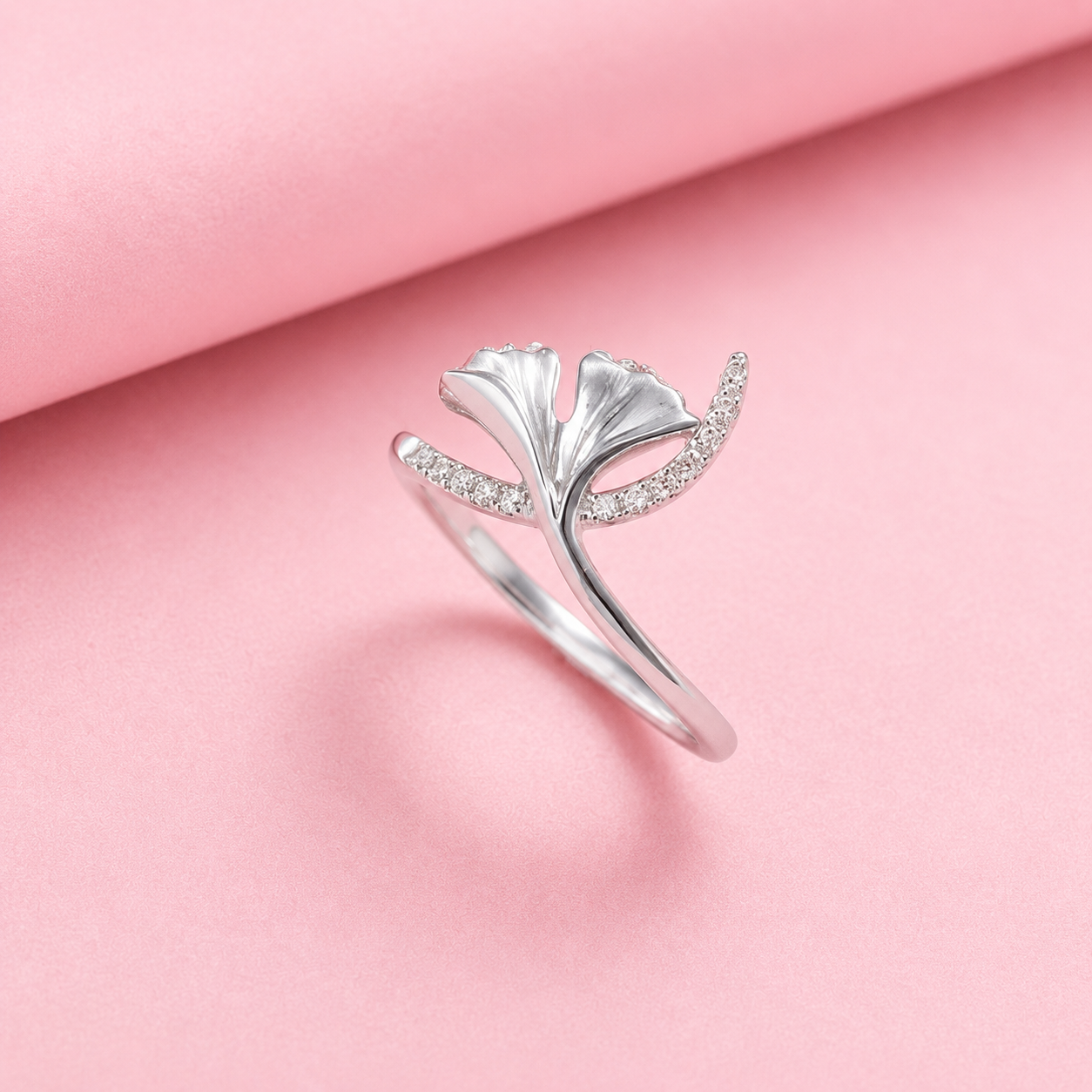 Lotus design Moissanite Sterling Silver Ring perfect for gifting and Occasional Wear