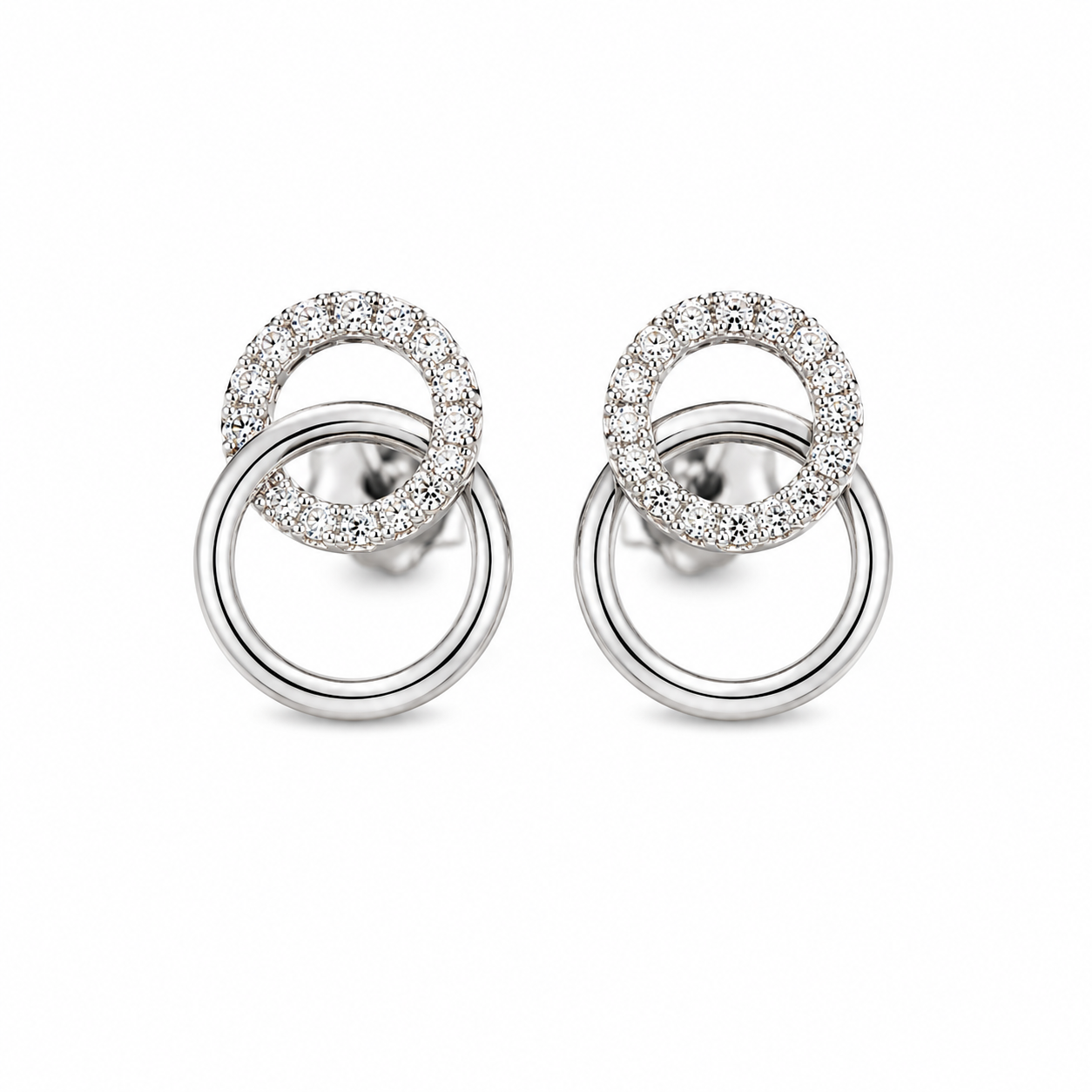 Moonlit Mini Studs in Sterling Silver with Moissanite