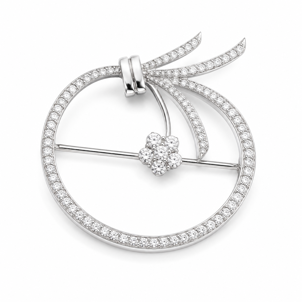 Elegant Apple Design Moissanite Brooch Pin for Men’s Suit or Kurta
