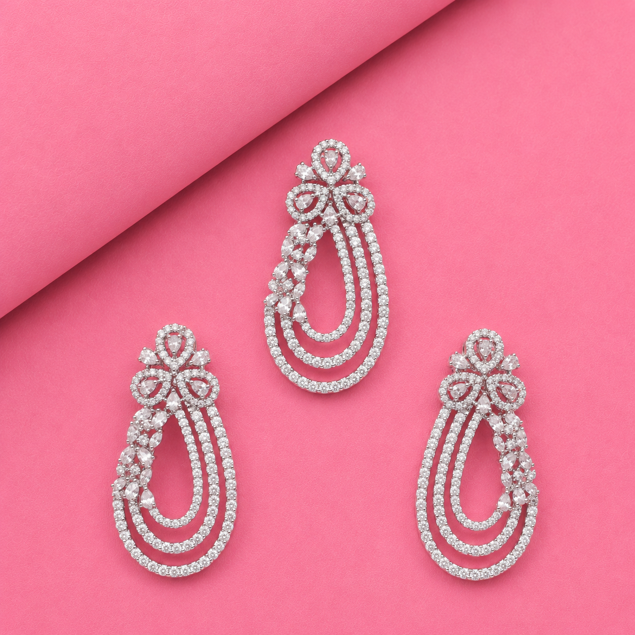 Elegant Moissanite Pendant Set in Sterling Silver for Party Wear