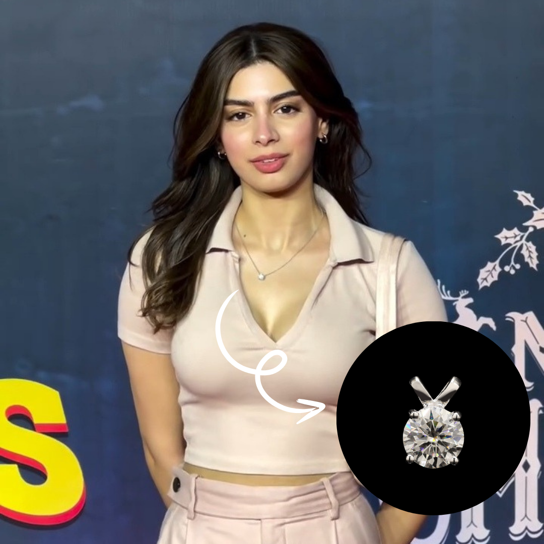 Khushi Kapoor inspired Lovely Circle cut Moissanite Pendant