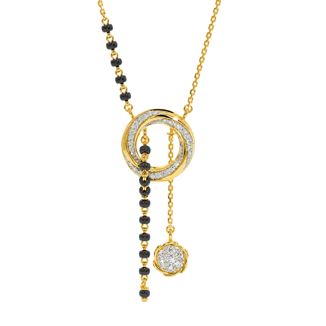 Unity Drop Moissanite Mangalsutra in 925 Silver with Rhodium Plating | Everyday Wear Mangalsutra