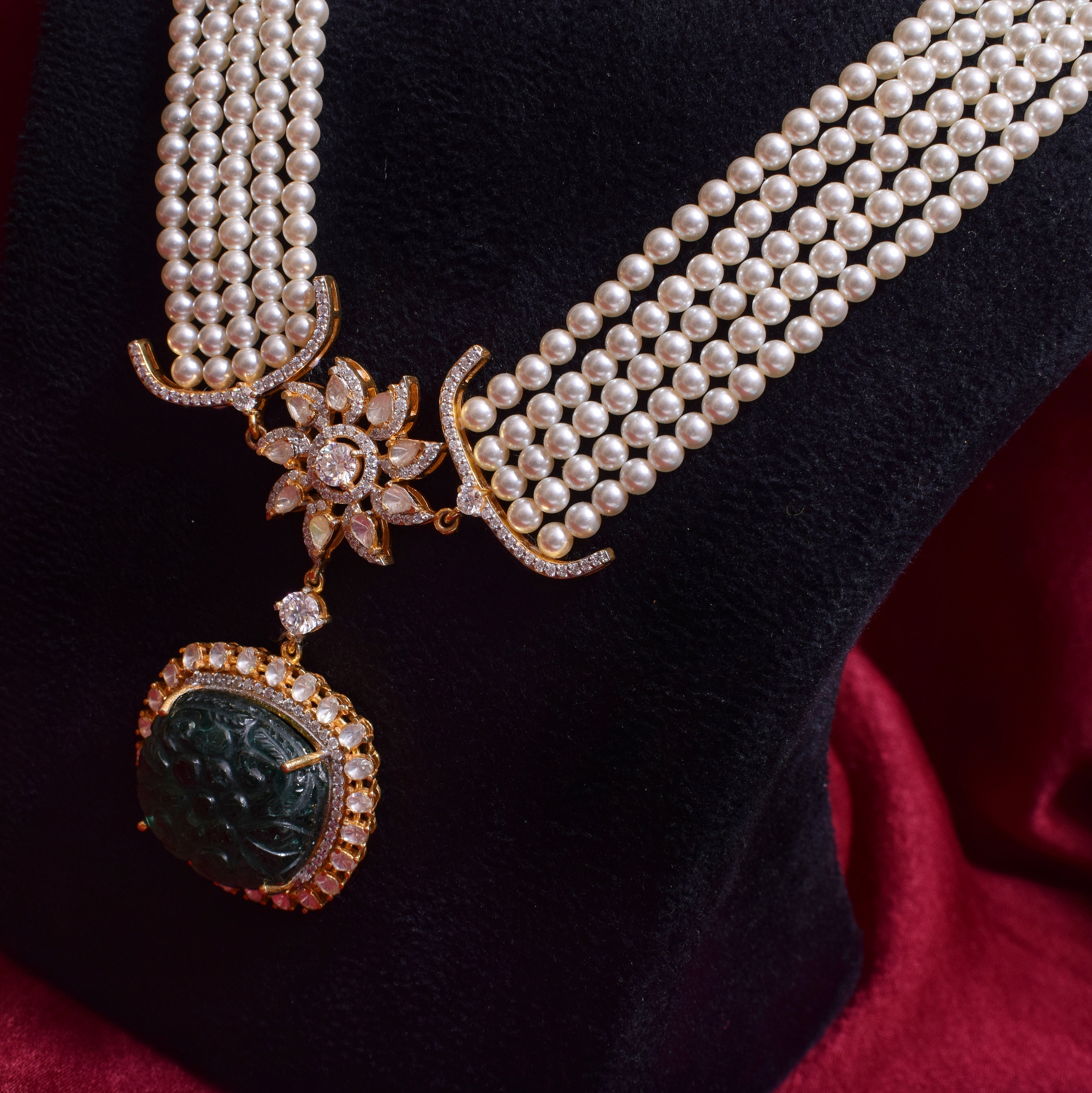 Victorian Moissanite Necklace in 925 Silver