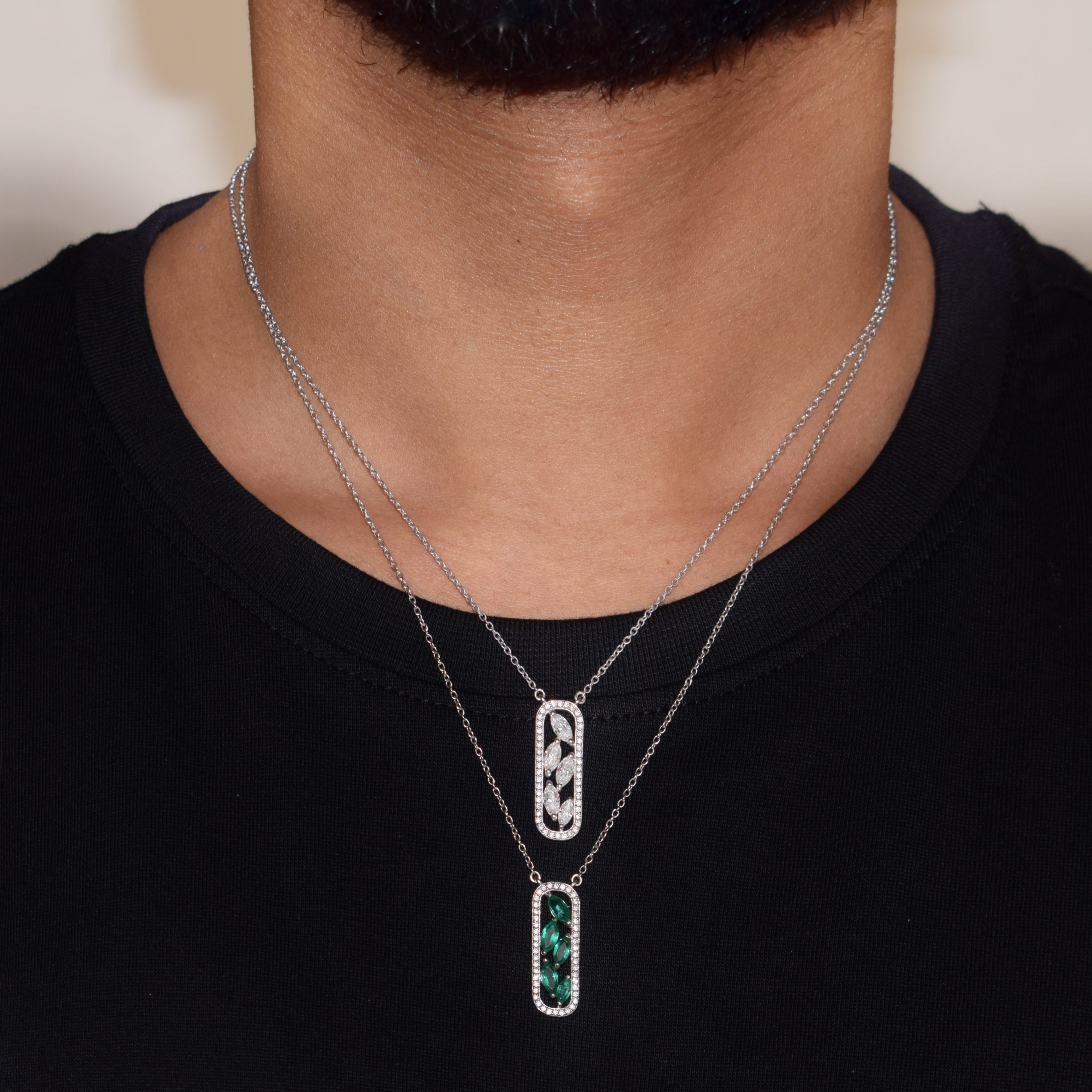 Moissanite Diamond Pendant for Men in Sterling Silver