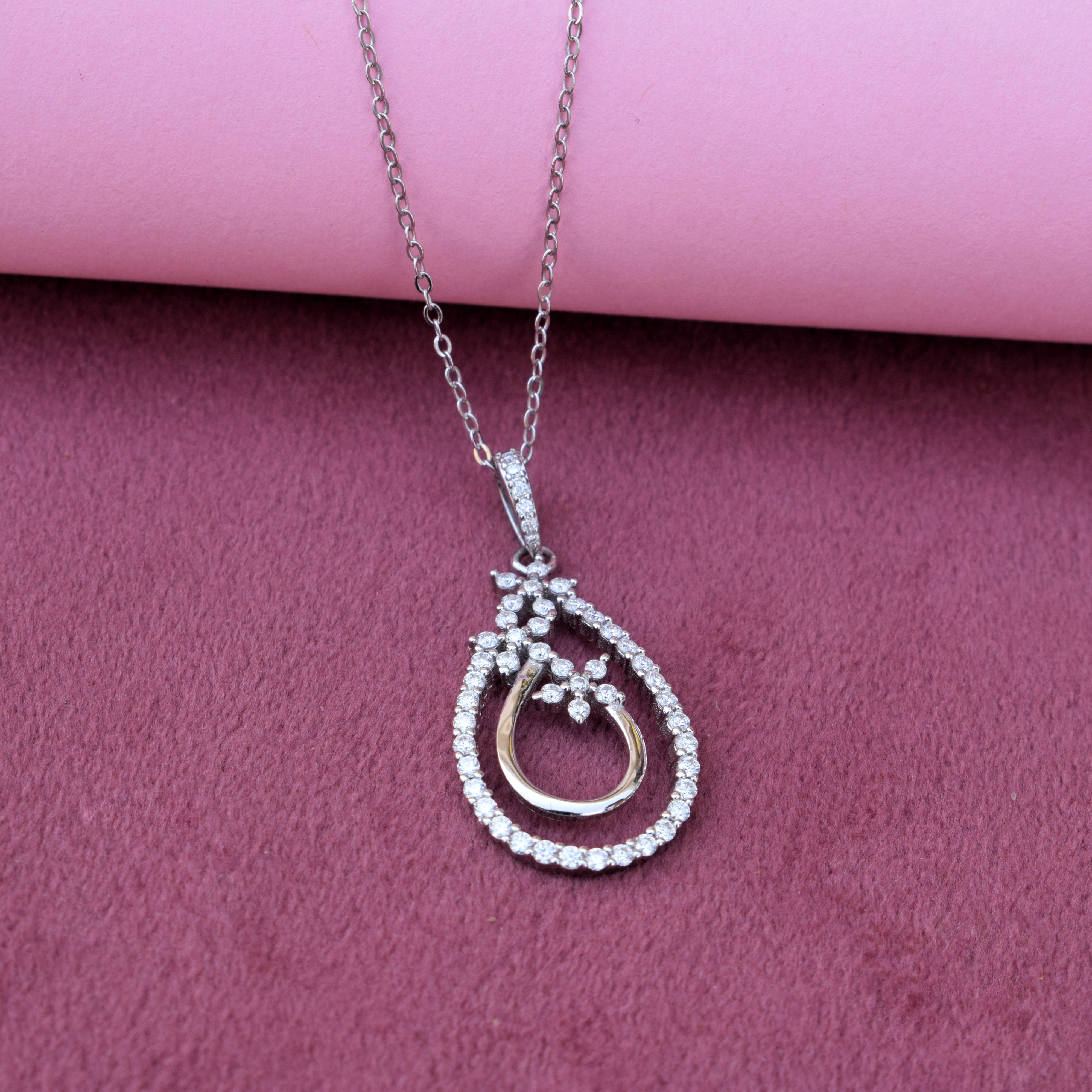 Moissanite Gemstone Glimmers Pendant in Silver