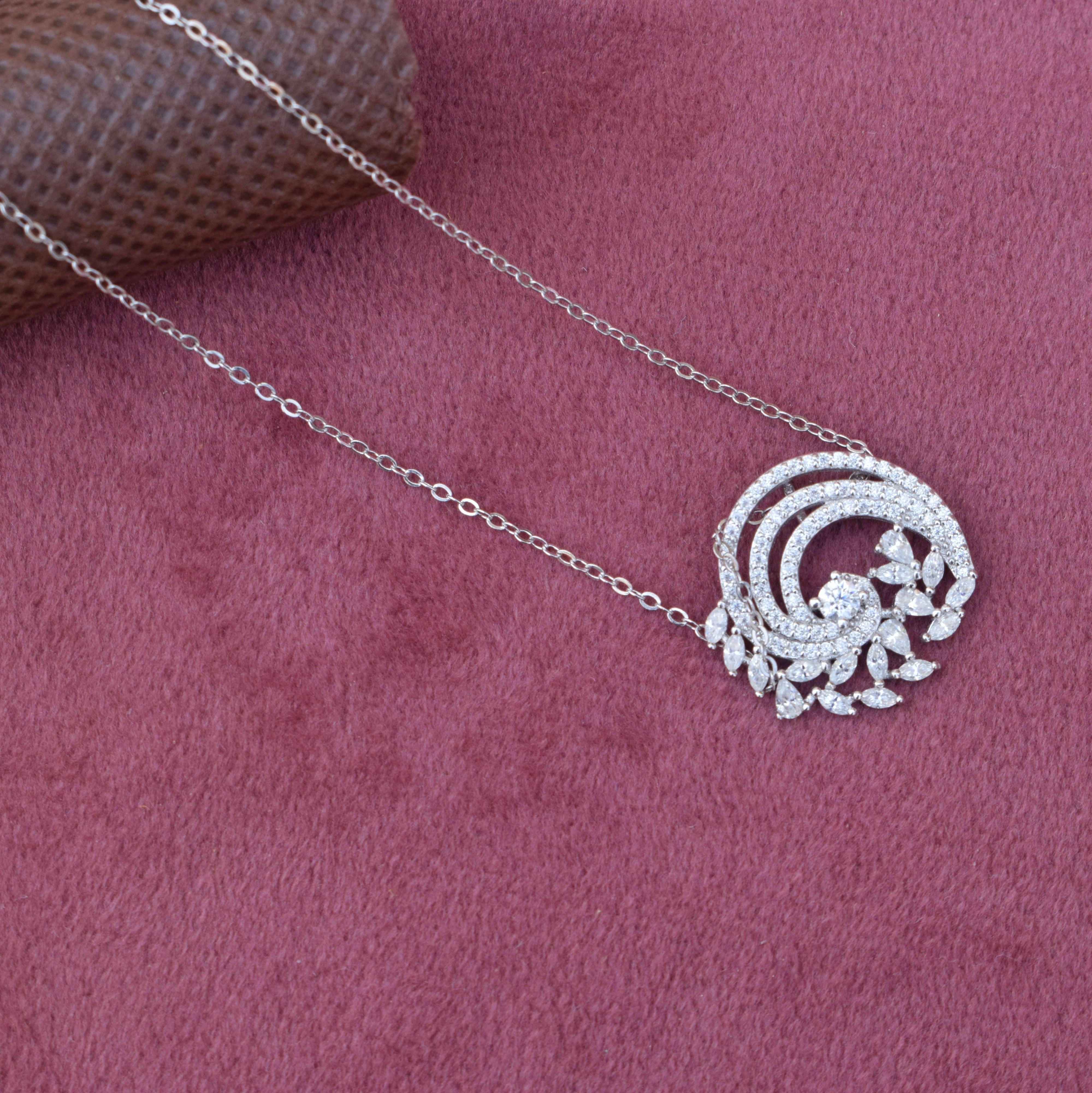 Mistletoe Silver Pendant in Moissanite Diamond