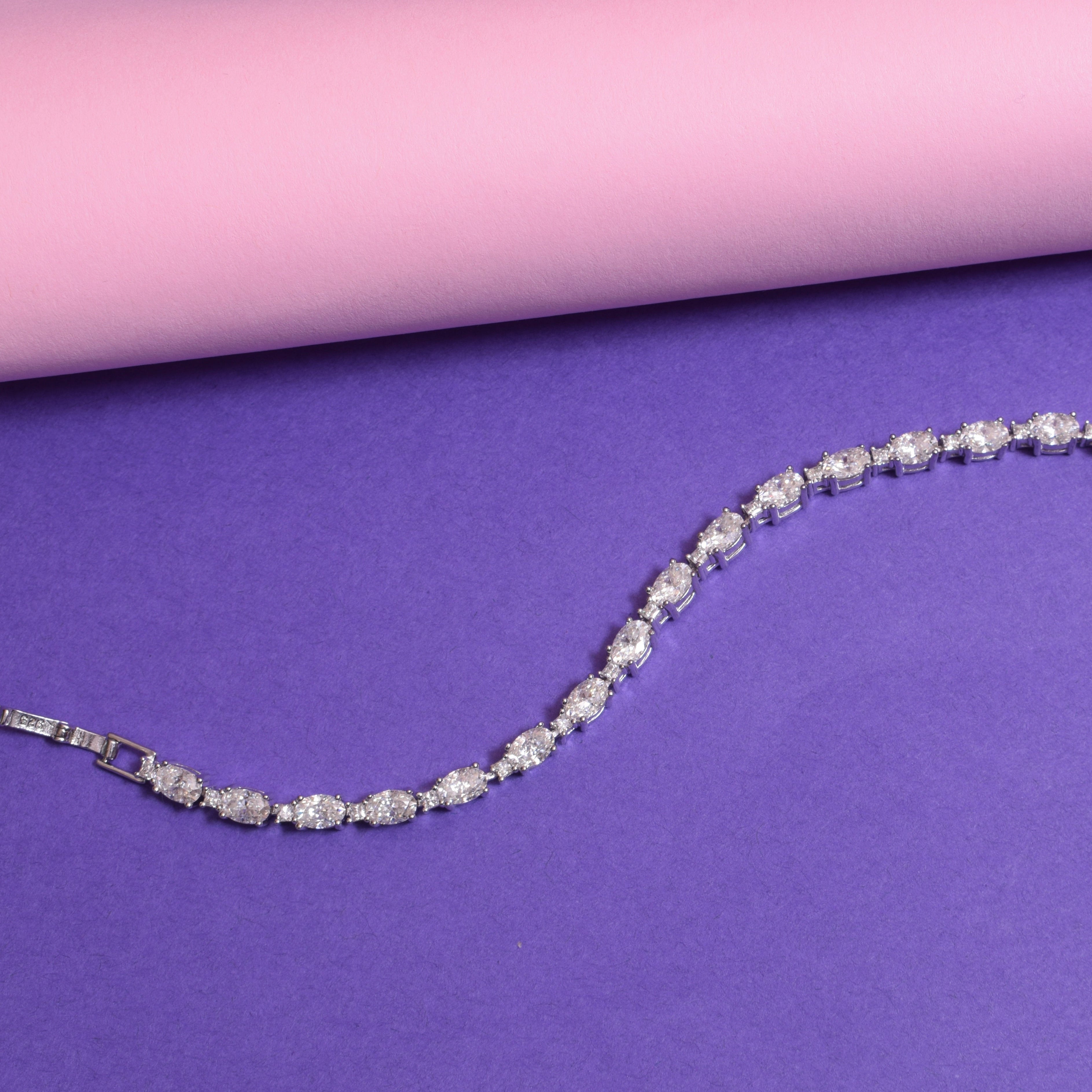 Tennis Moissanite Bracelet in 925 Silver, perfect for office wear