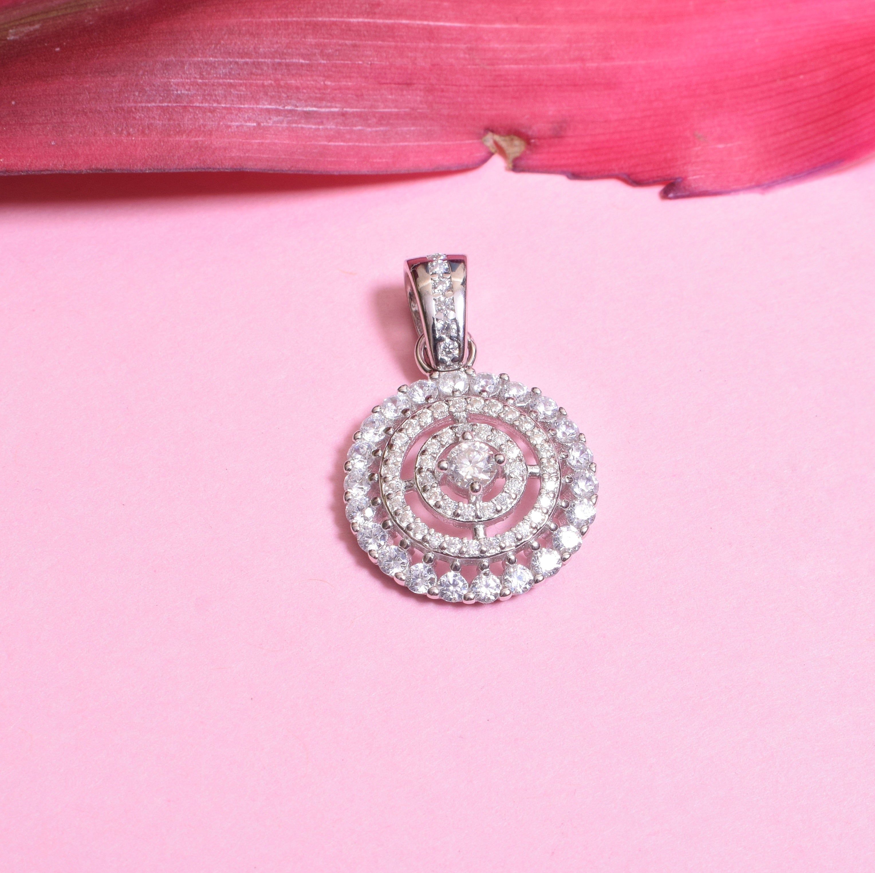 Radiant Relics Pendant with Moissanite in Silver