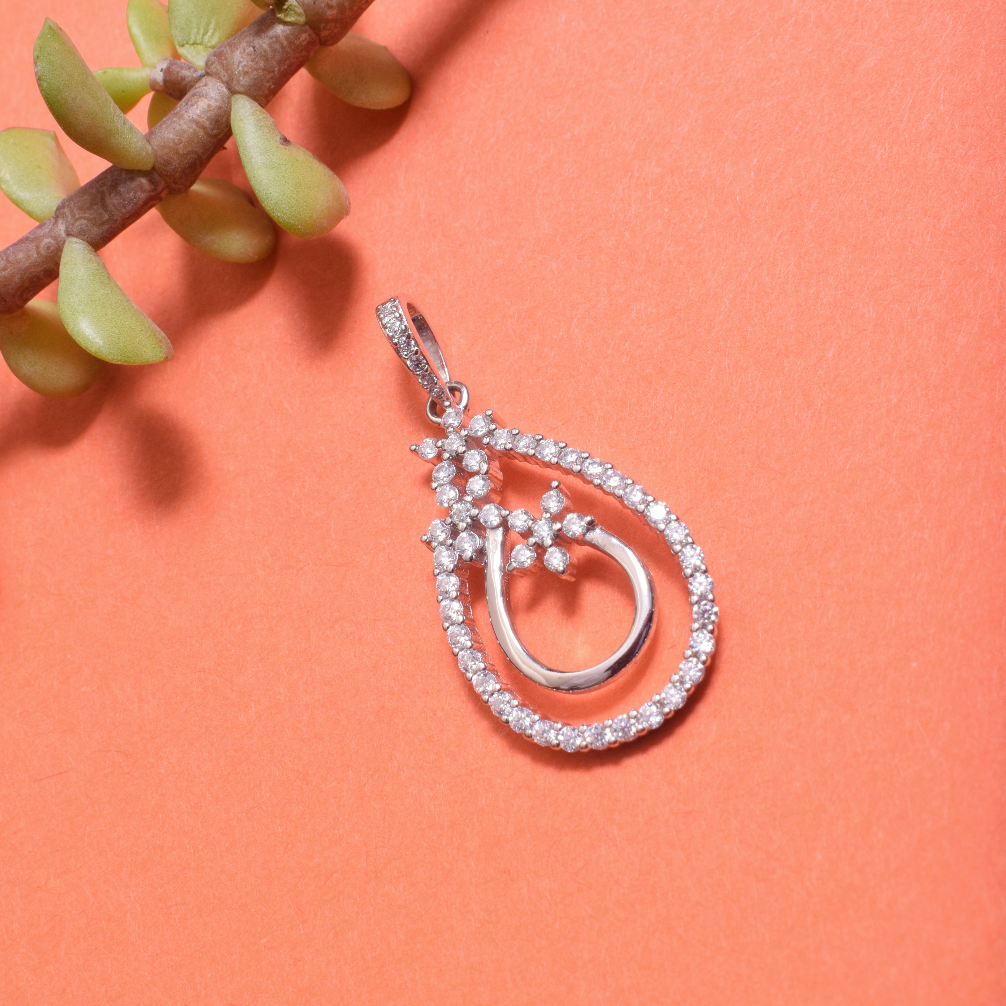 Moissanite Gemstone Glimmers Pendant in Silver