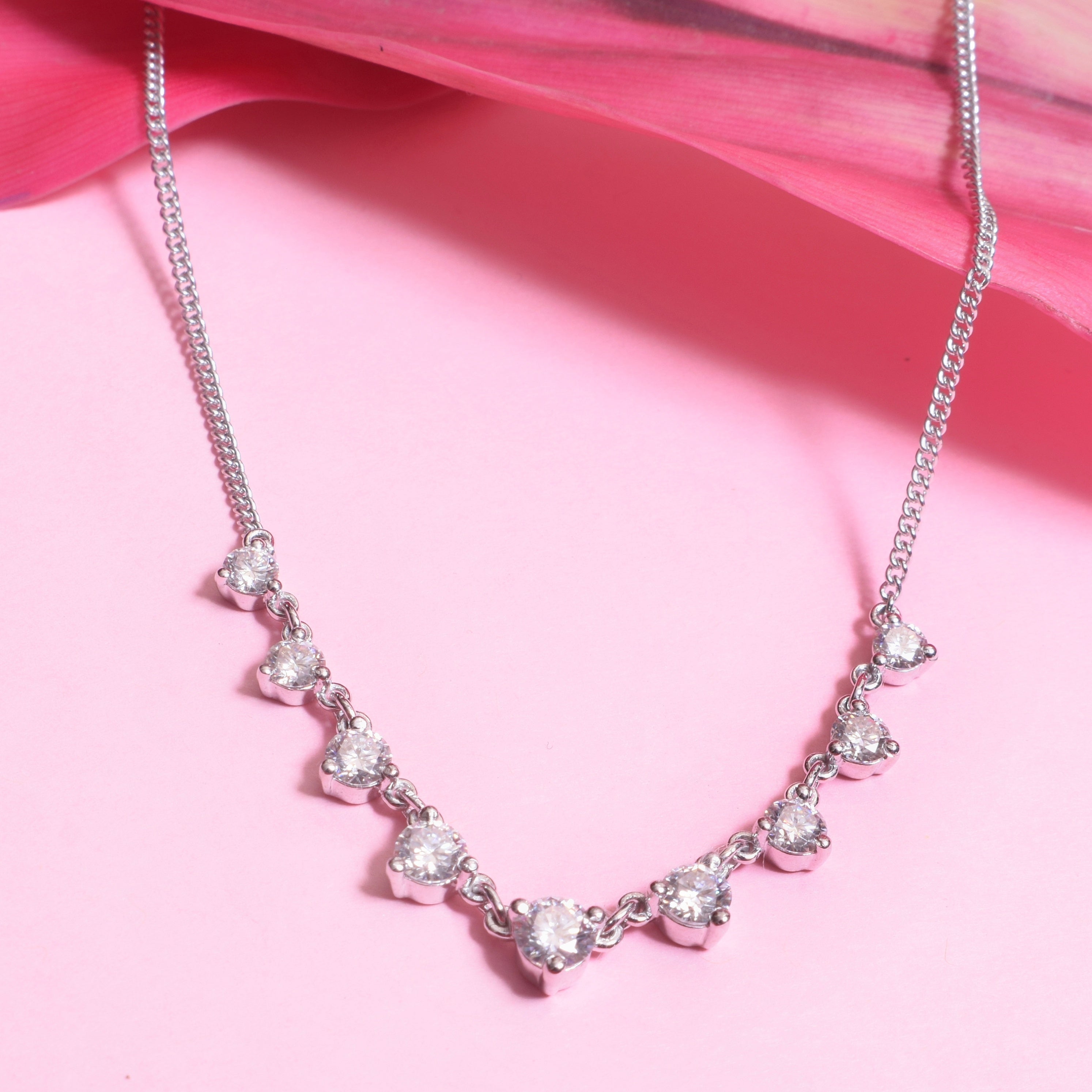 Sterling silver Moissanite Chain Pendant