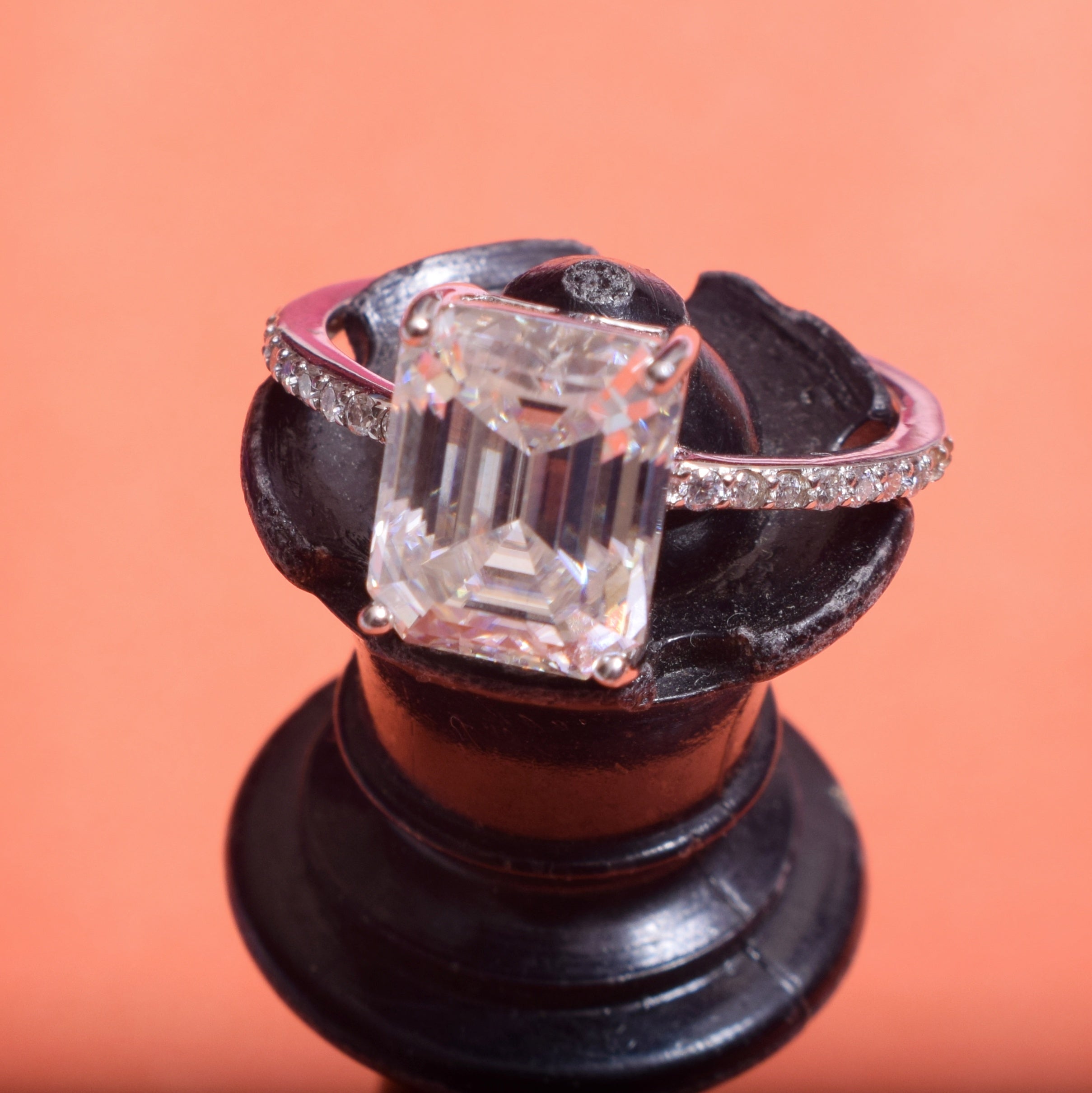 Mouni Roy inspired Emerald Cut Engagement Ring