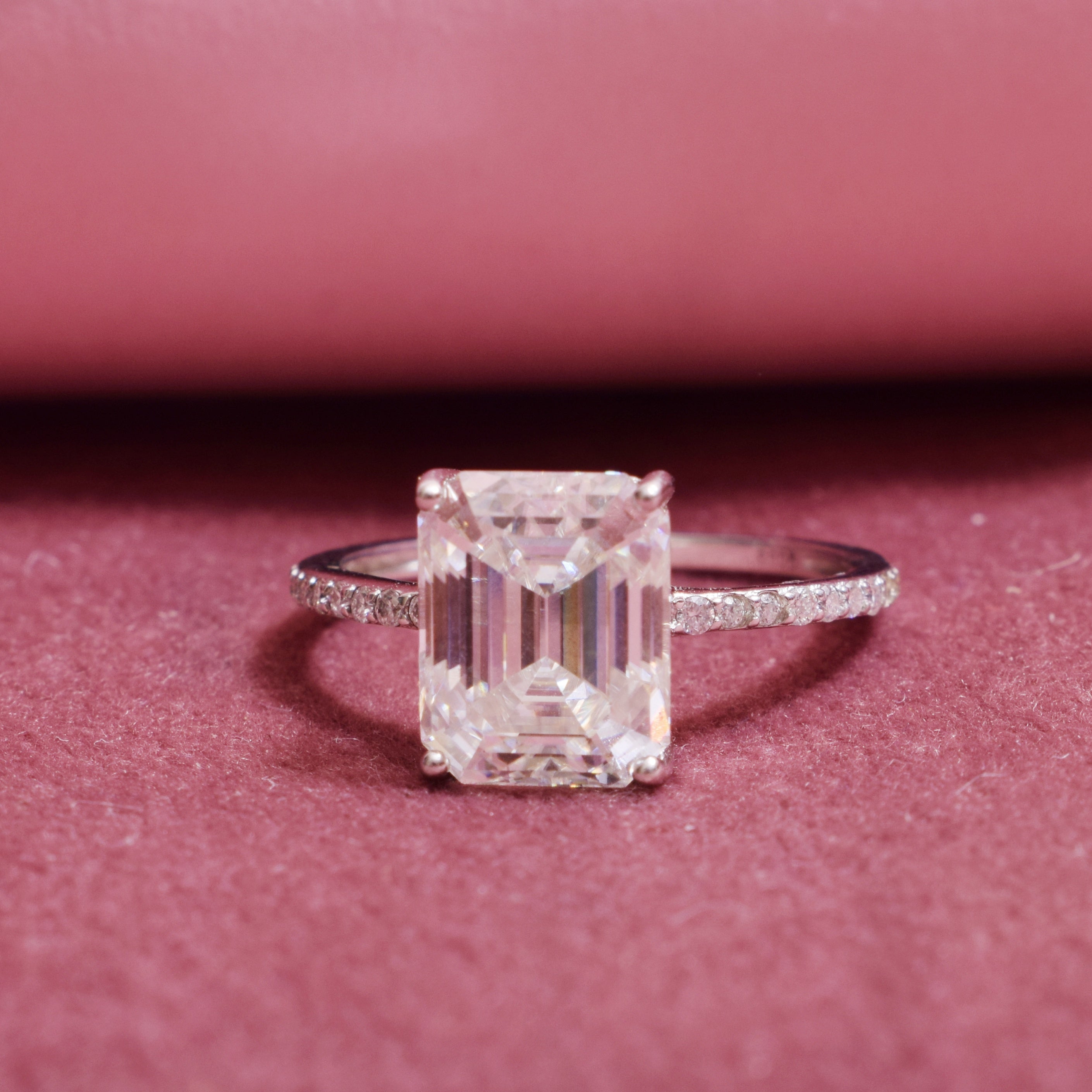 Mouni Roy inspired Emerald Cut Engagement Ring