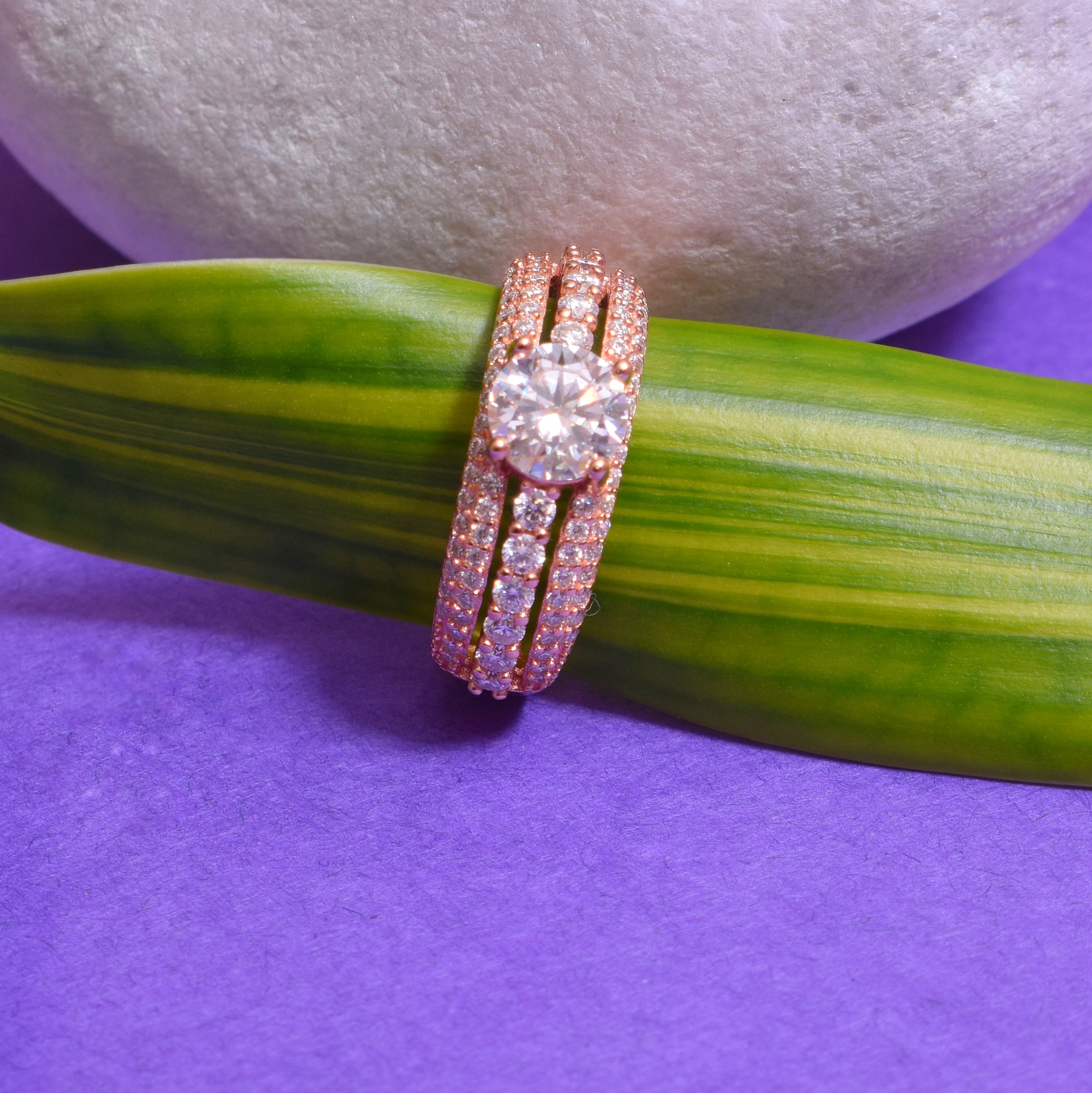 Brilliance Band Silver Moissanite Ring