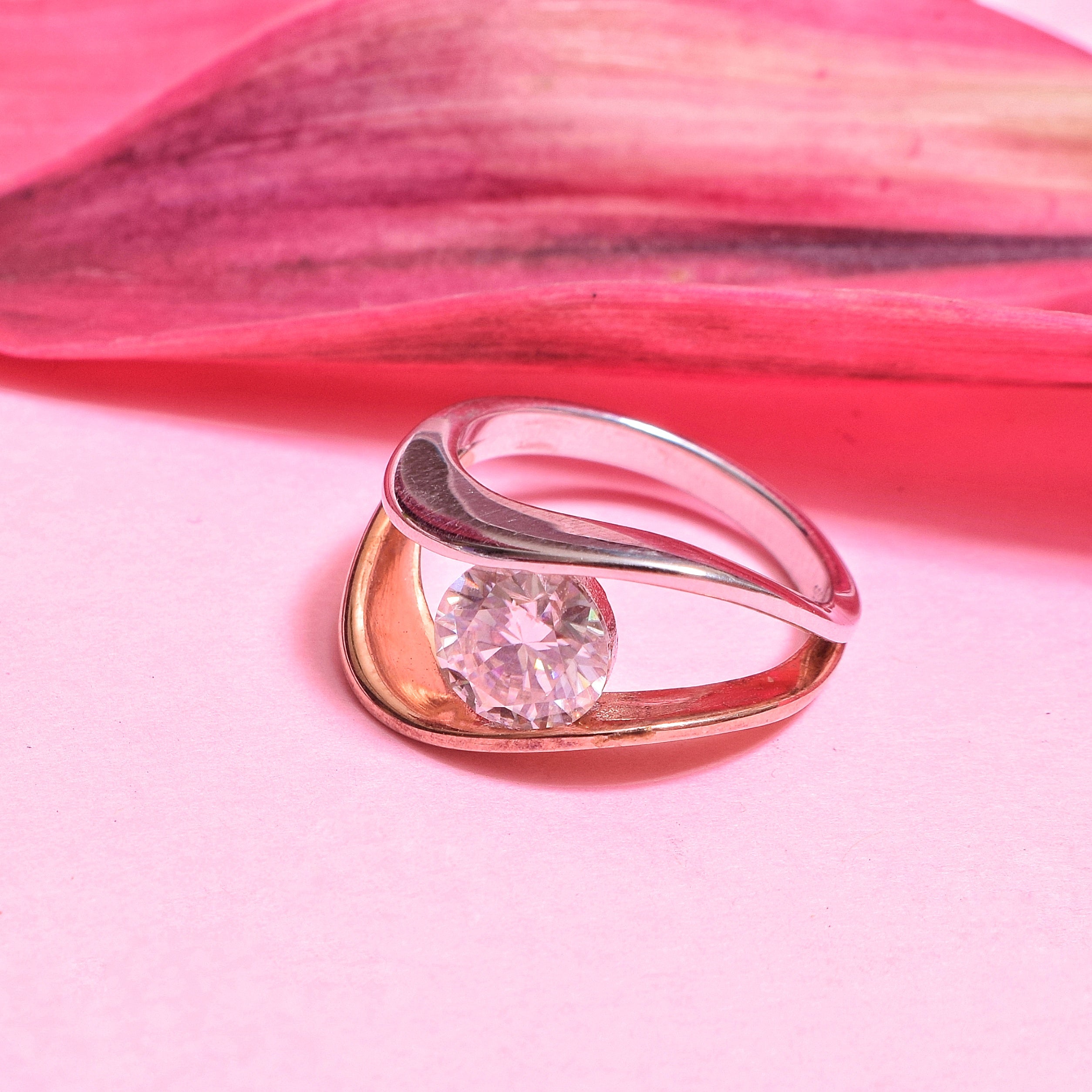 Moissanite Semi Mount Ring for him in Silver
