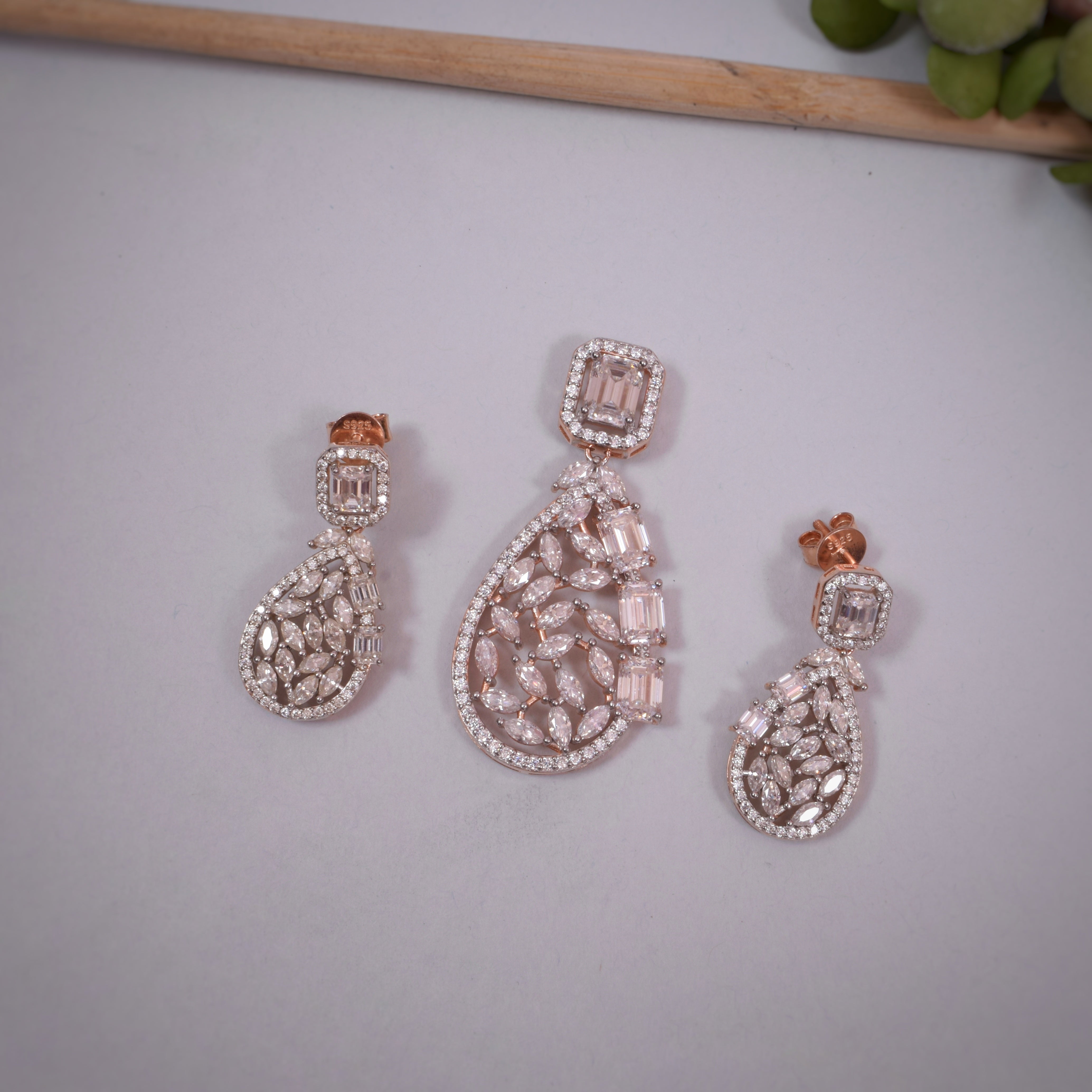 Designer Moissanite Pendant Set for Wedding Jewelry