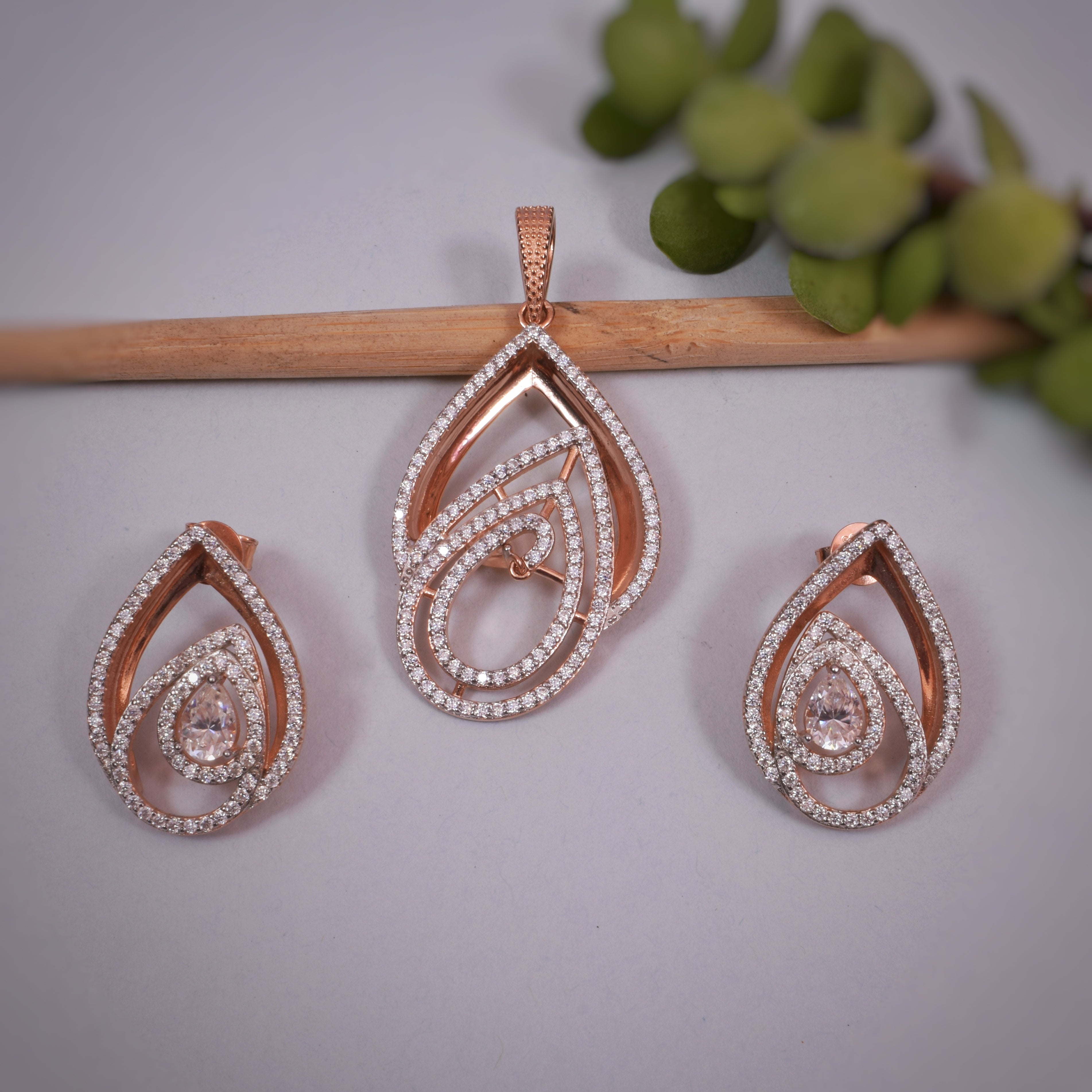 925 Silver Moissanite Solitaire Pendant Set for Brides & Festive Wear