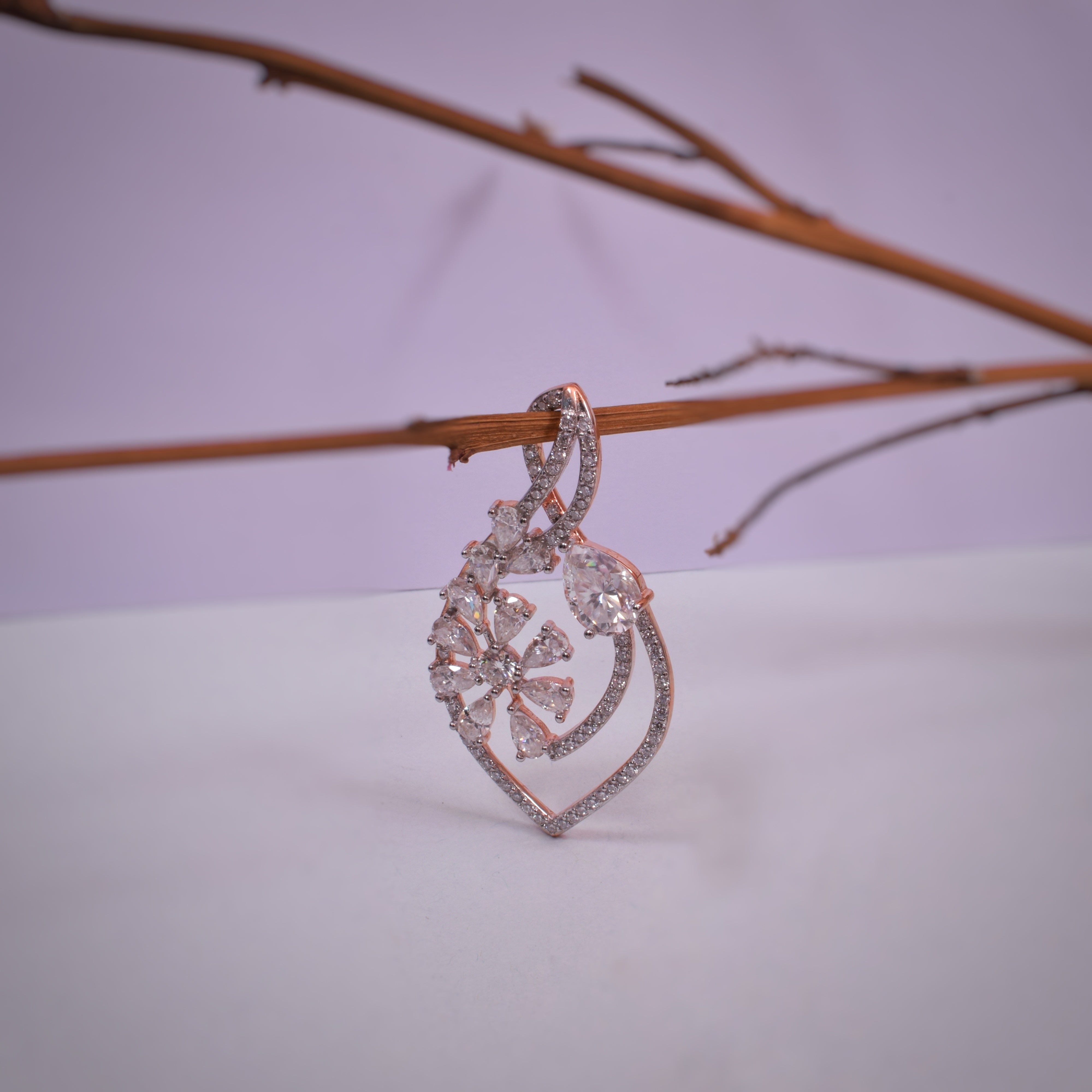 Elegant Moissanite Halo Pendant Set in 925 Silver for Brides