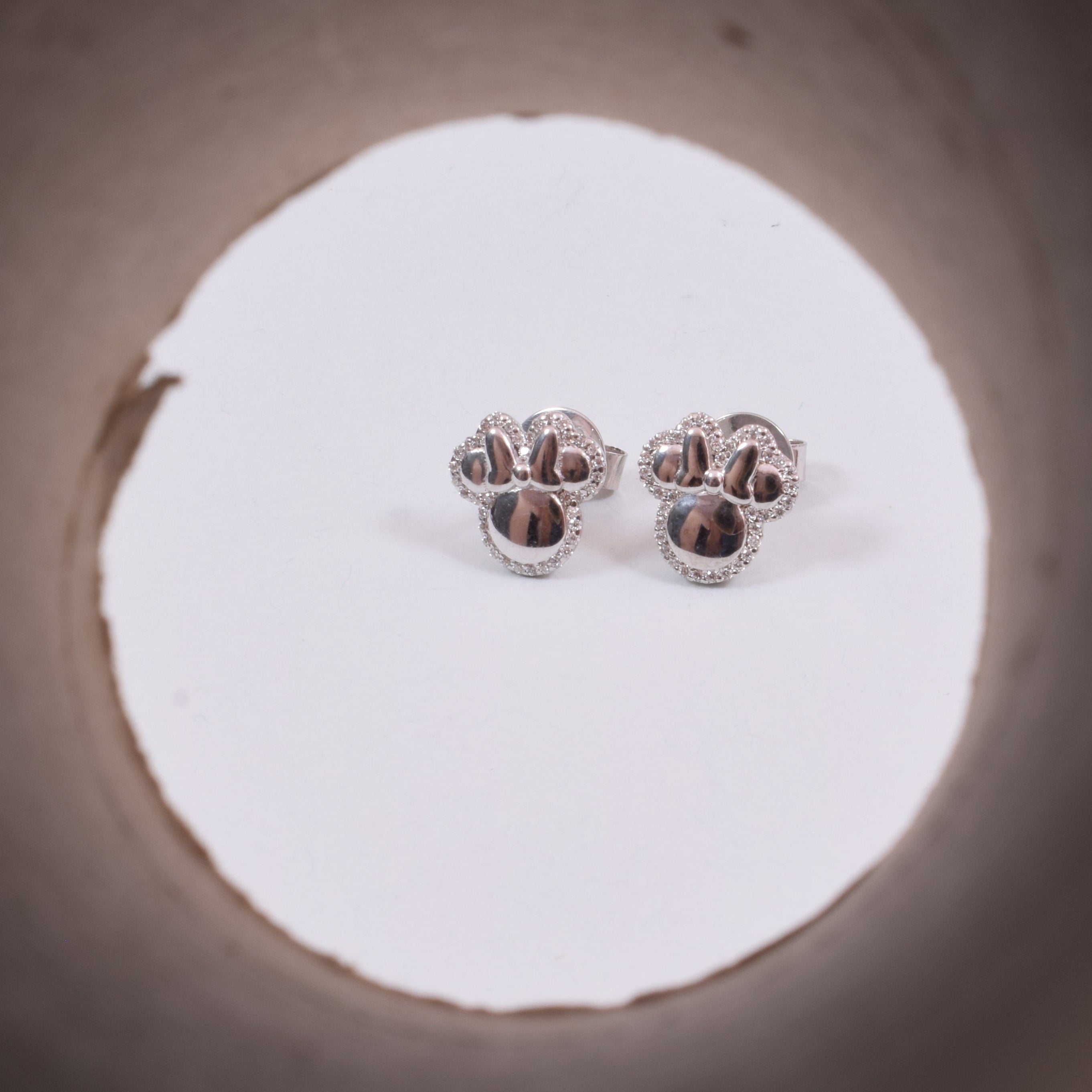 Teddy Twinkle Moissanite Studs in Sterling Silver, for kids
