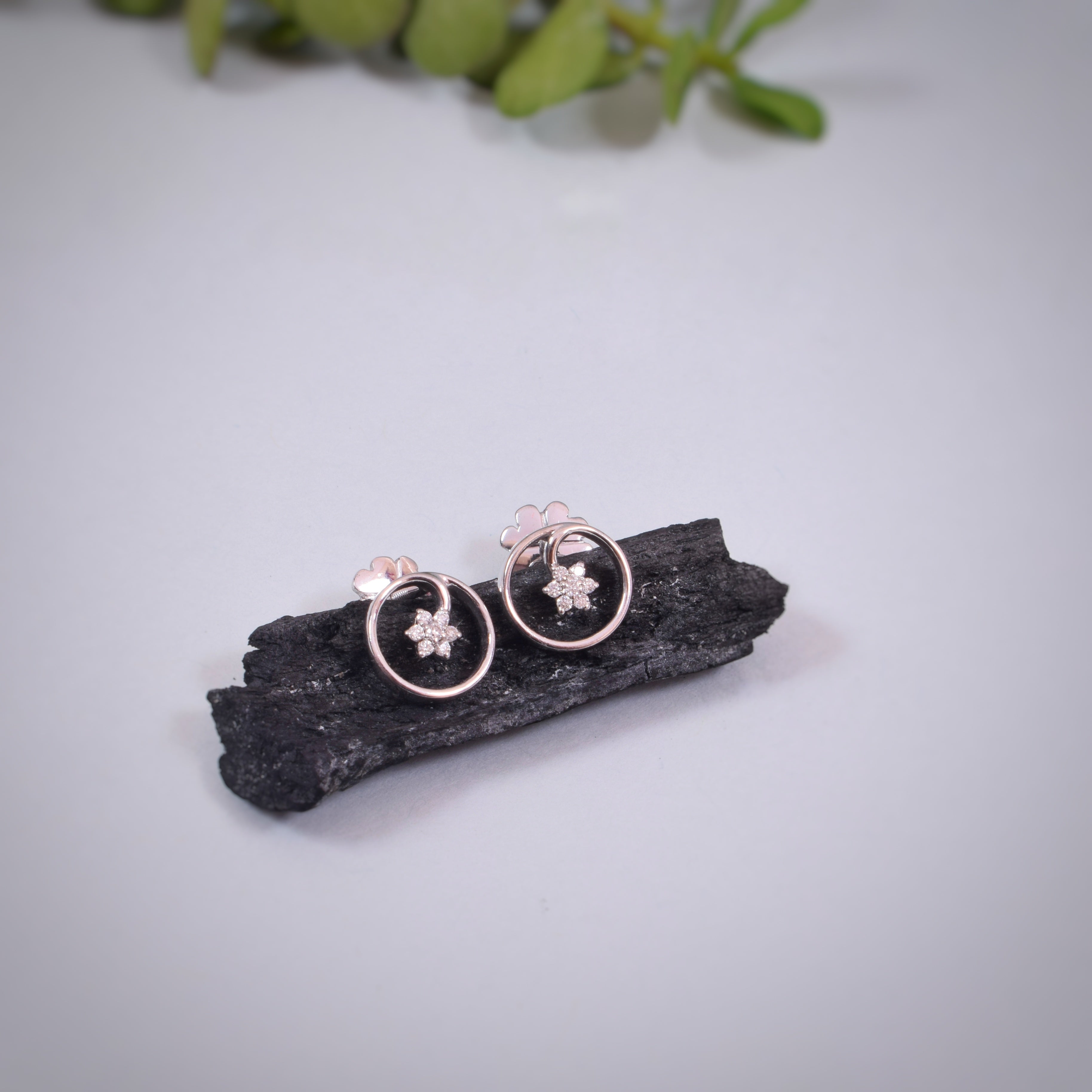Starlight Moissanite Studs in Sterling Silver